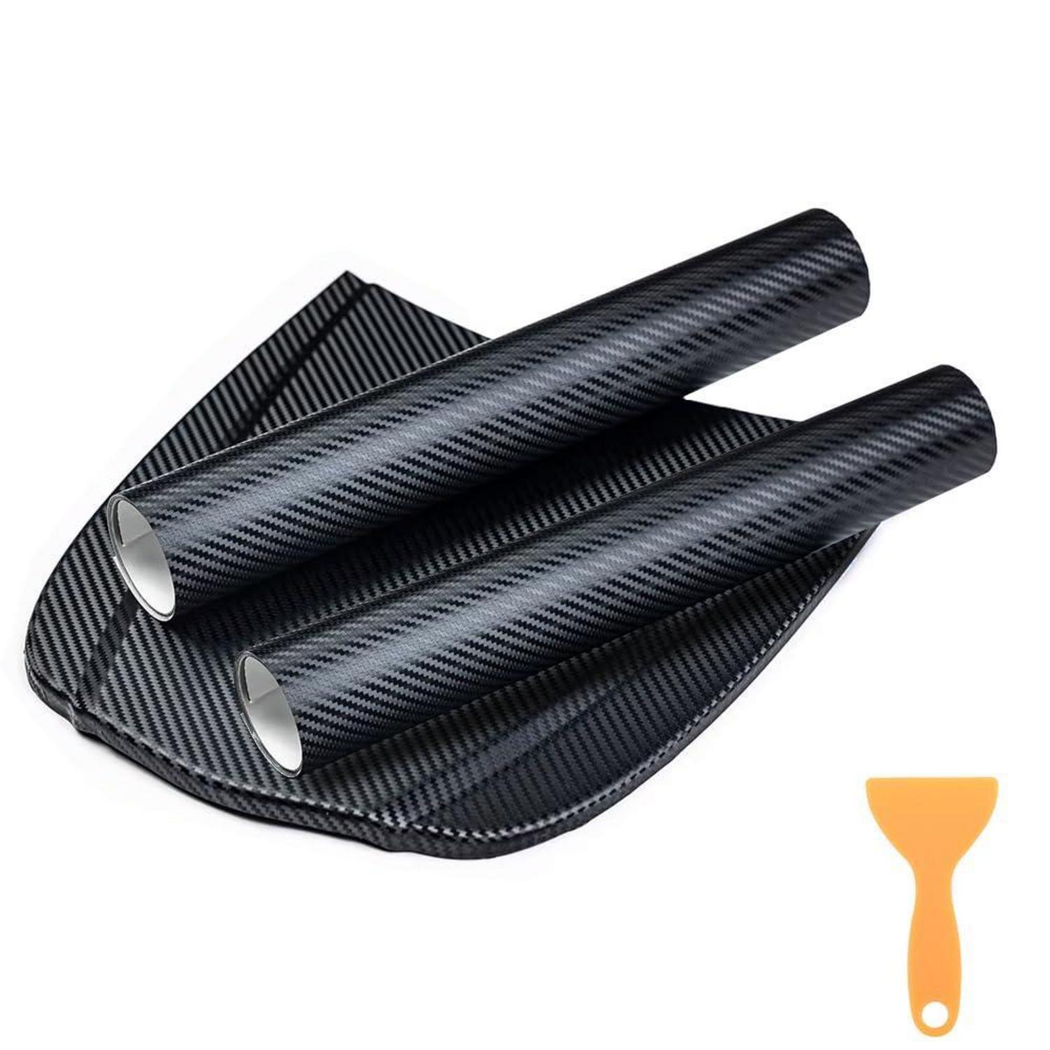Autofolie Carbon 3d Schwarz 2 Rollen 152x30cm Luftkanal Pvc Uv-beständig