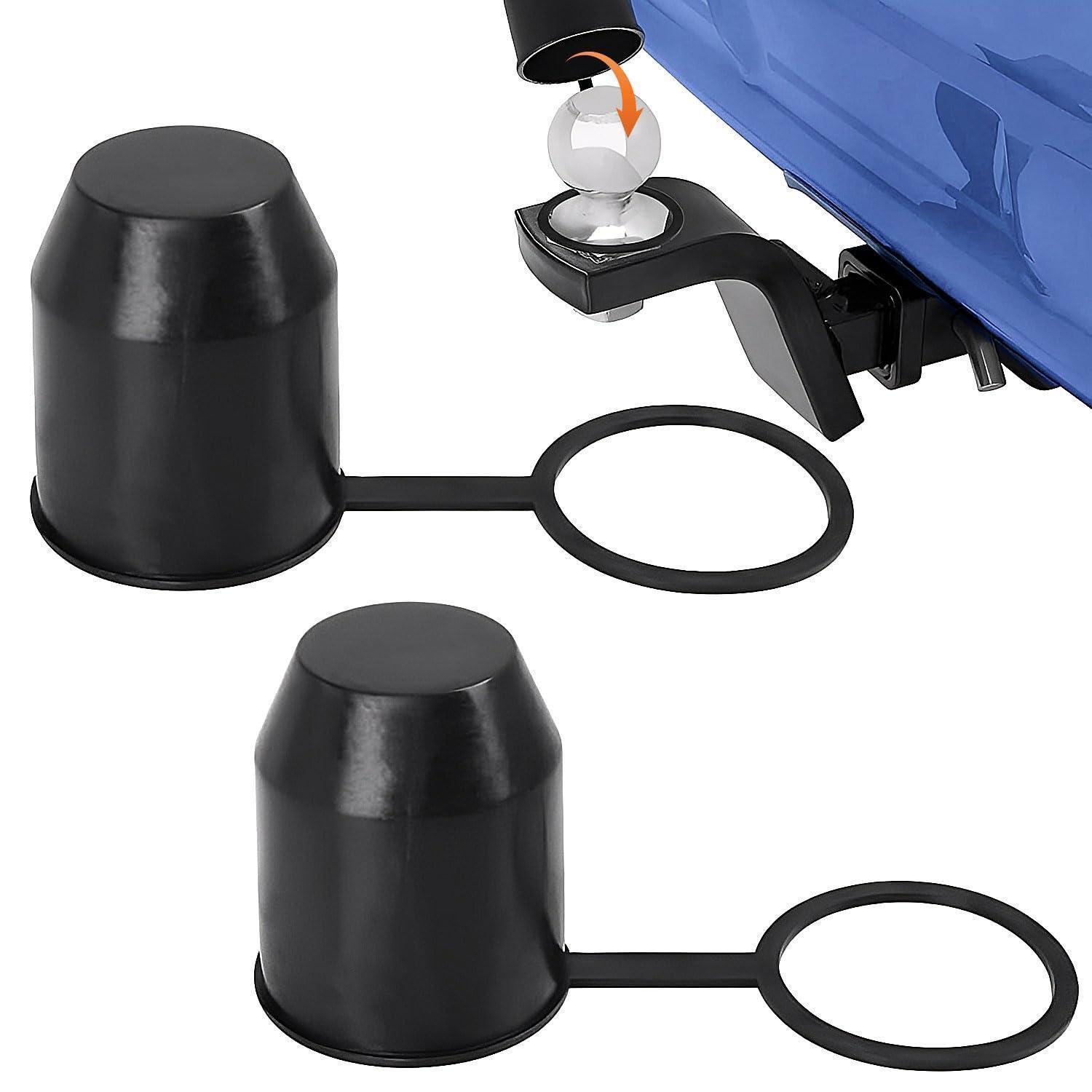2x Anhängerkupplung Abdeckkappe 60mm Schwarz Staubdicht Wasserdicht