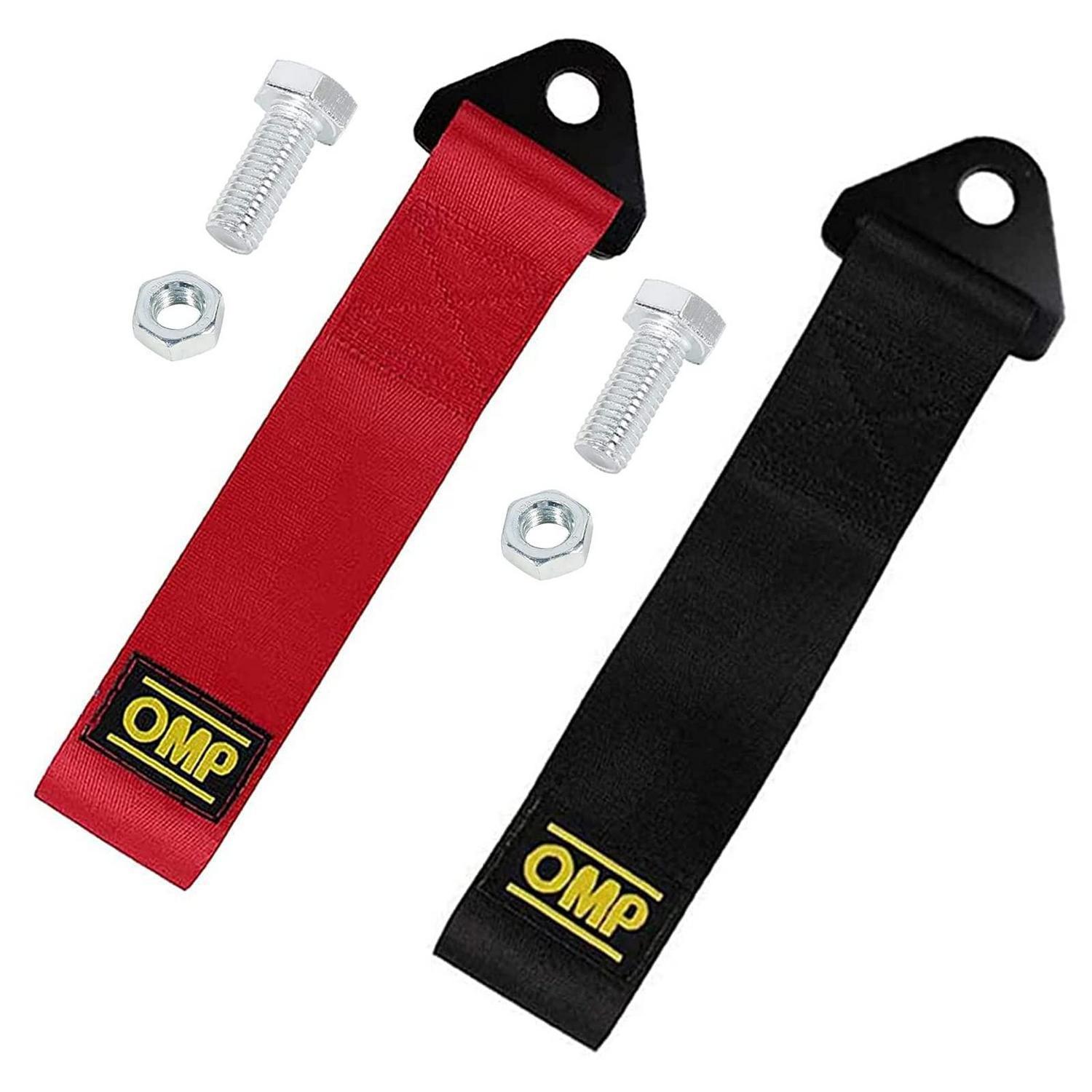 2x Abschleppseil Für Rennwagen, Nylon Zugseil Mit Haken, Rot & Schwarz