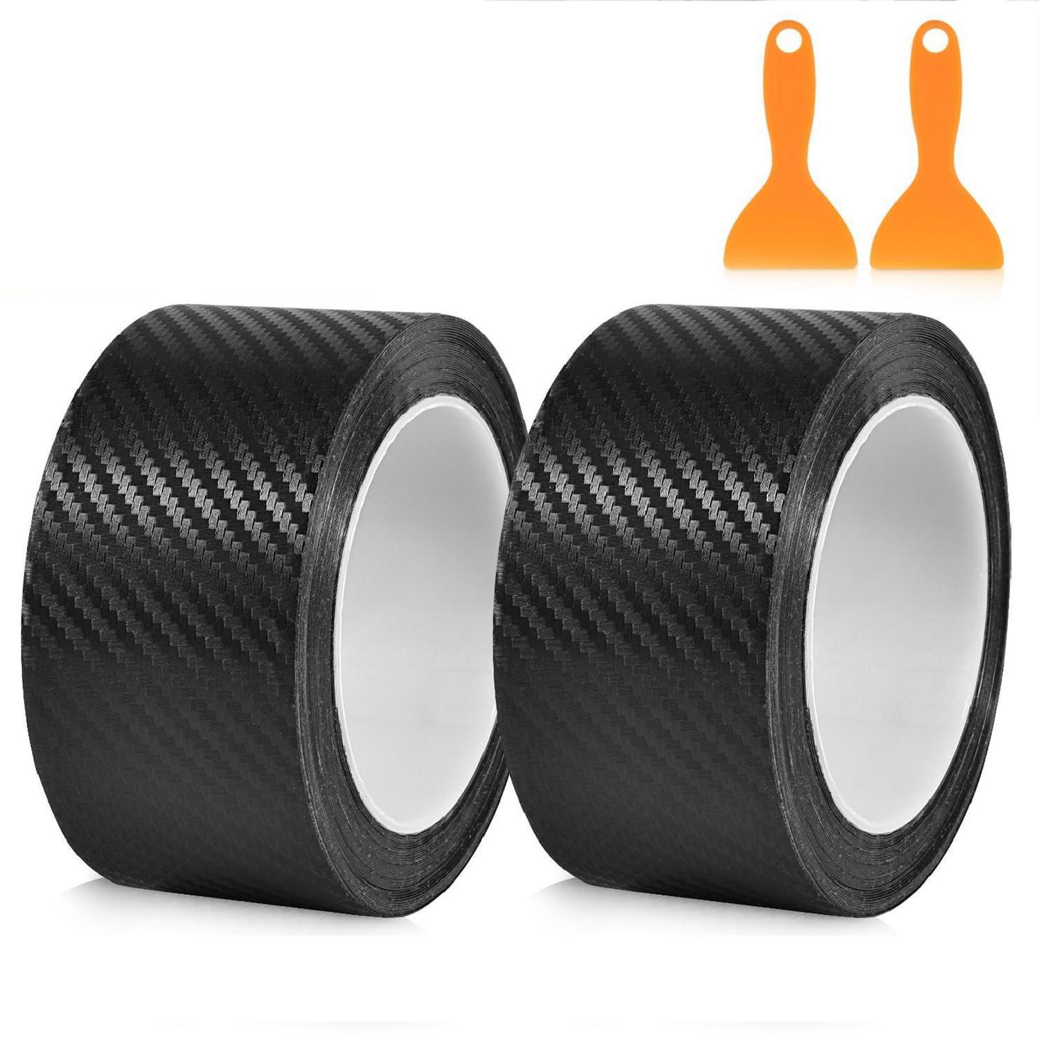 2x Carbon Folie Für Auto, 5cm Breit, 10m Lang, Kratzschutz Matt Schwarz