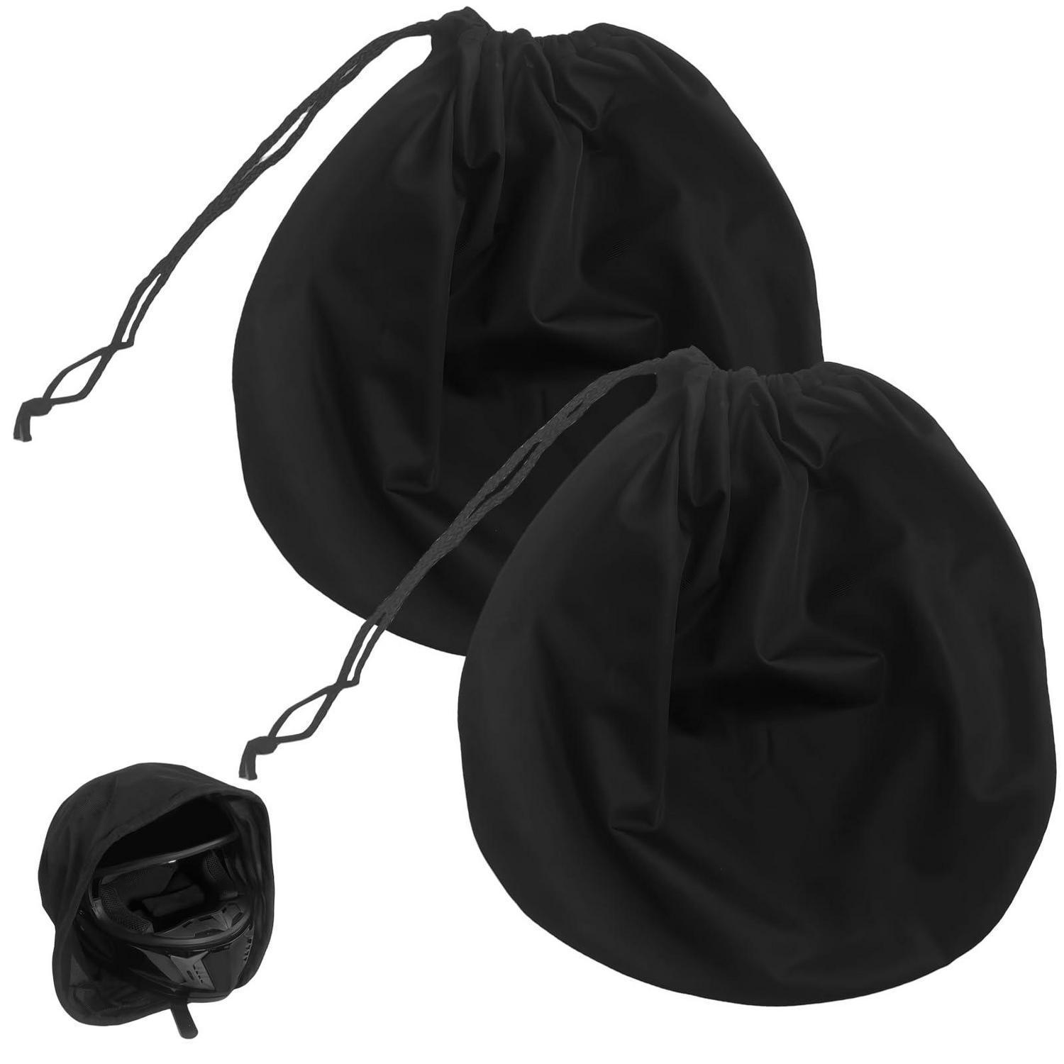 2x Helmtasche Mit Kordelzug 47x43cm Schwarz Wasserdicht Für Motorradhelm