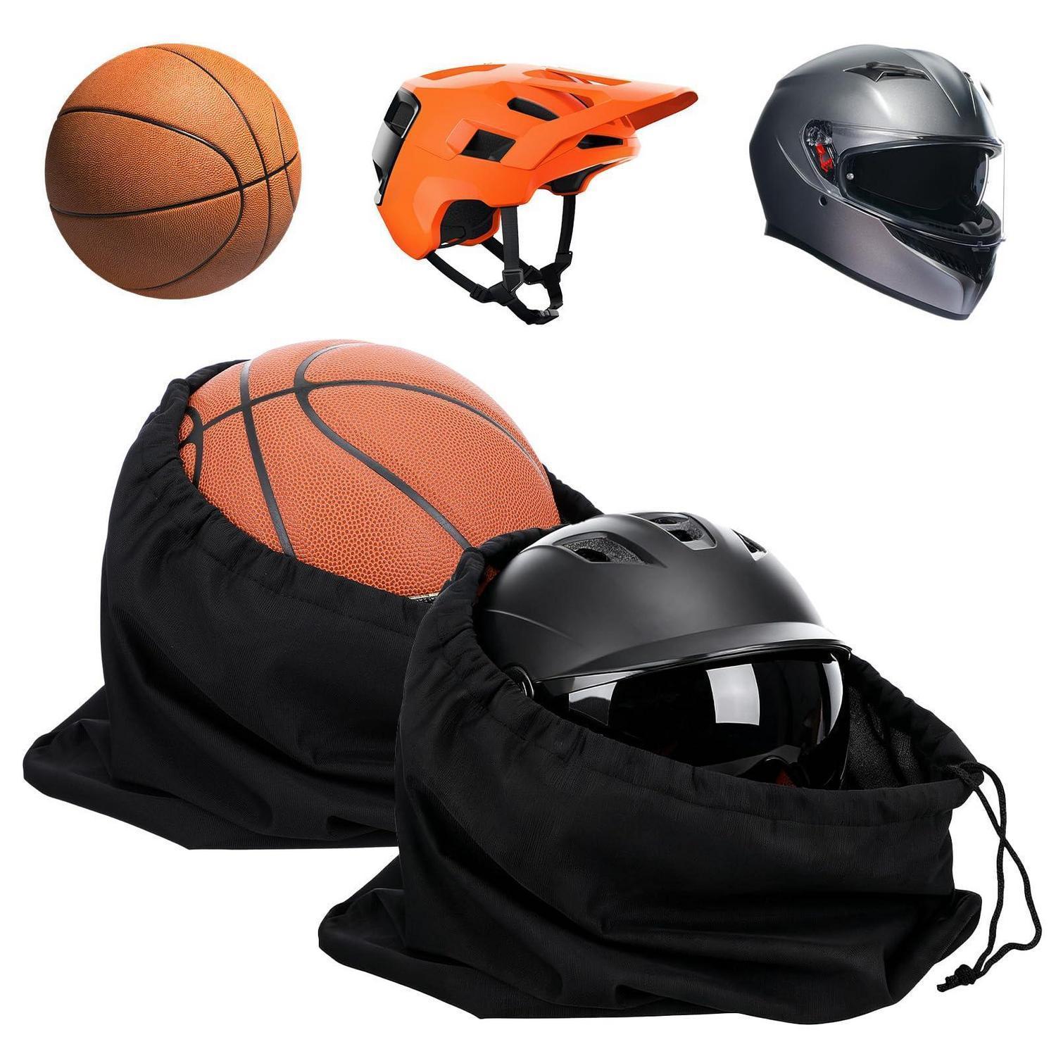 2x Helmtasche Motorradhelm Mit Kordelzug, 44x42cm, Schwarz