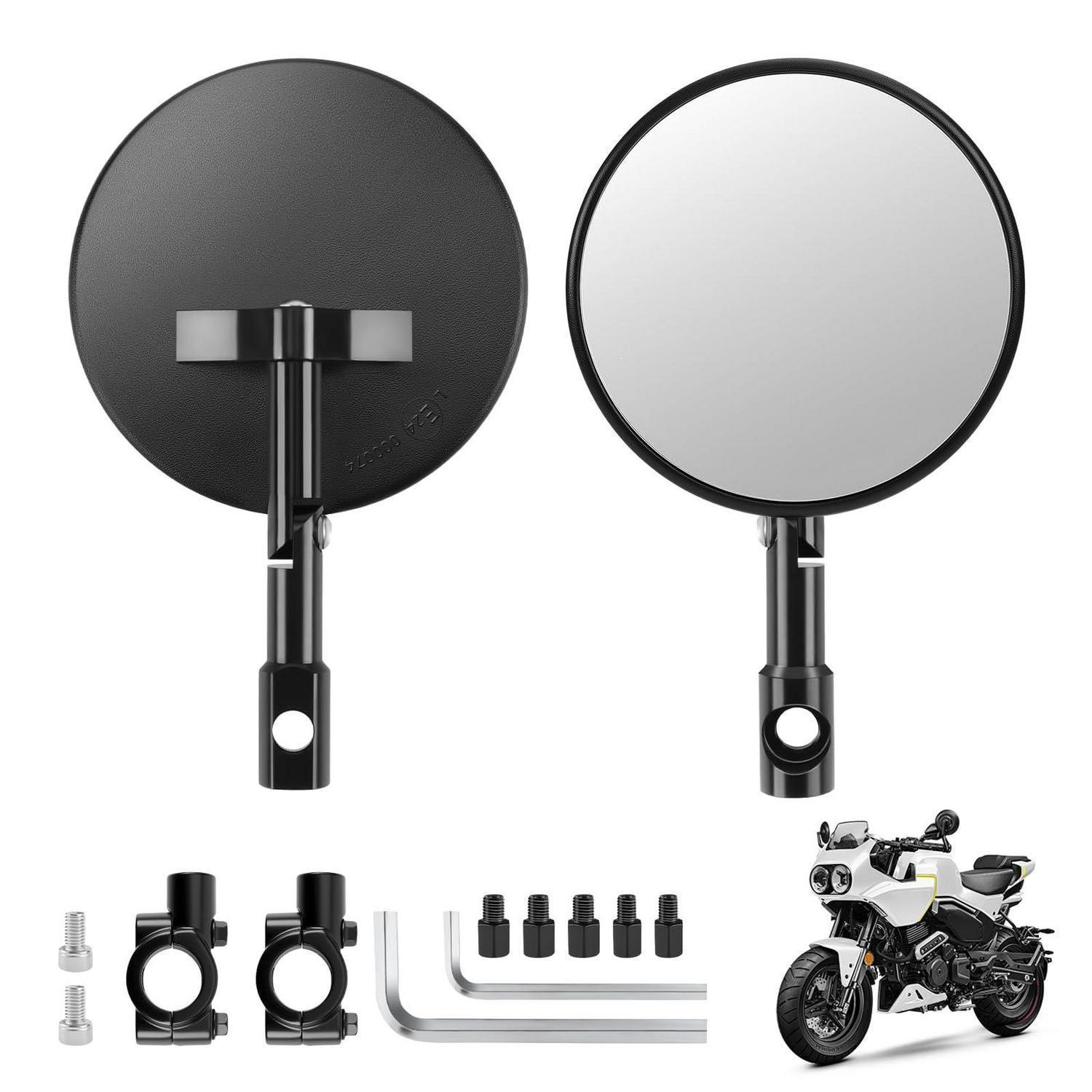 Motorrad Spiegel 2 Stück, 360° Drehbar, E24-geprüft, Cnc Aluminium, Für Roller & Motorräder