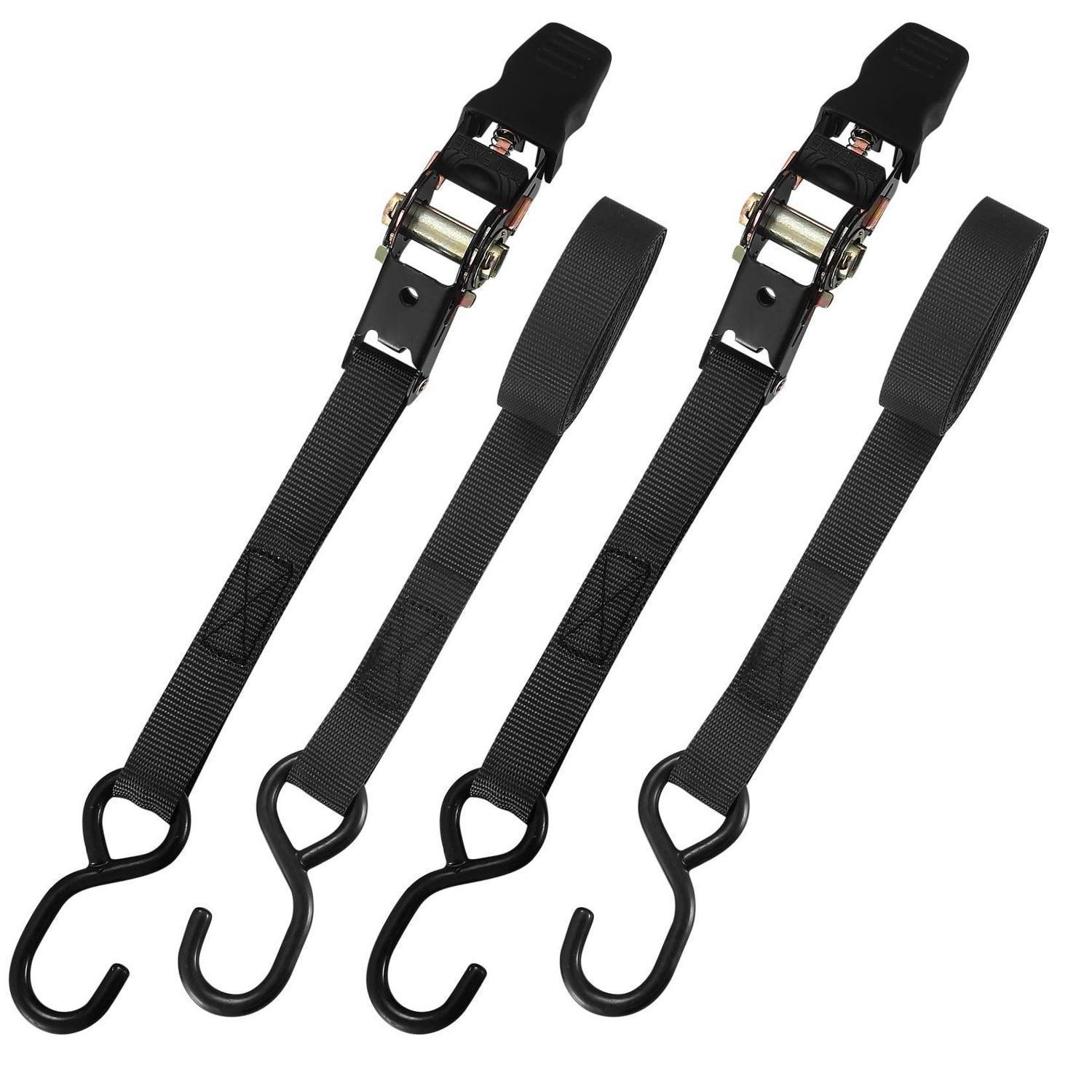 2er Set Spanngurte Mit Ratsche, 5m, S-haken, Schwarz