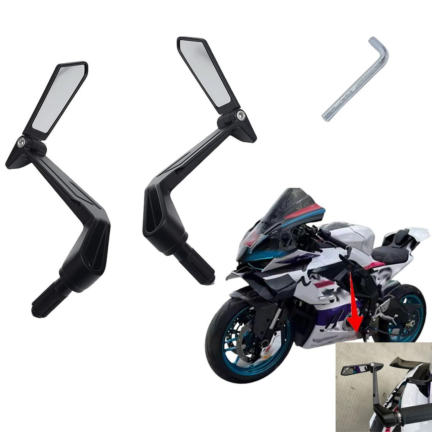 2x Motorrad Lenkerendspiegel Universal E-geprüft Blendschutz Weitwinkel