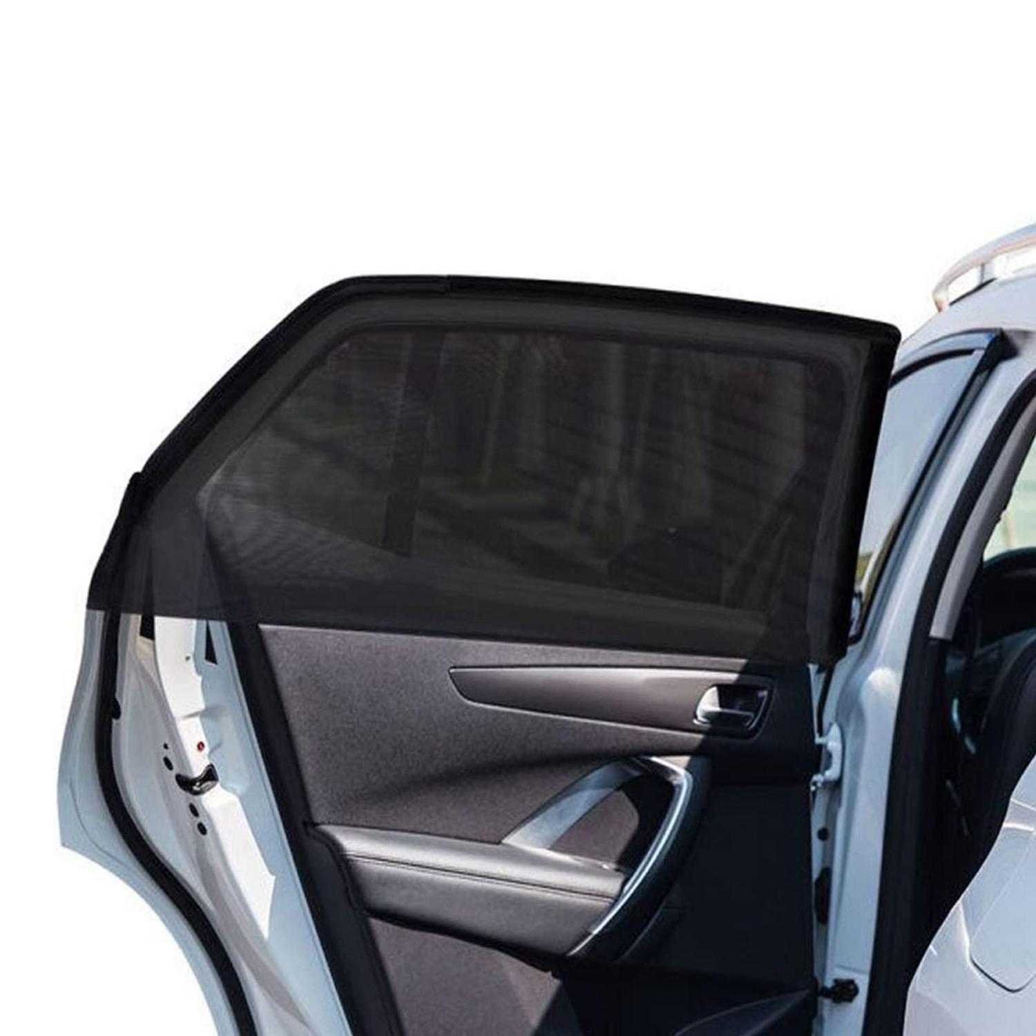 2er Set Sonnenschutz Auto Fenster 105-135cm, Atmungsaktives Mesh Für Camping, Suv, Van