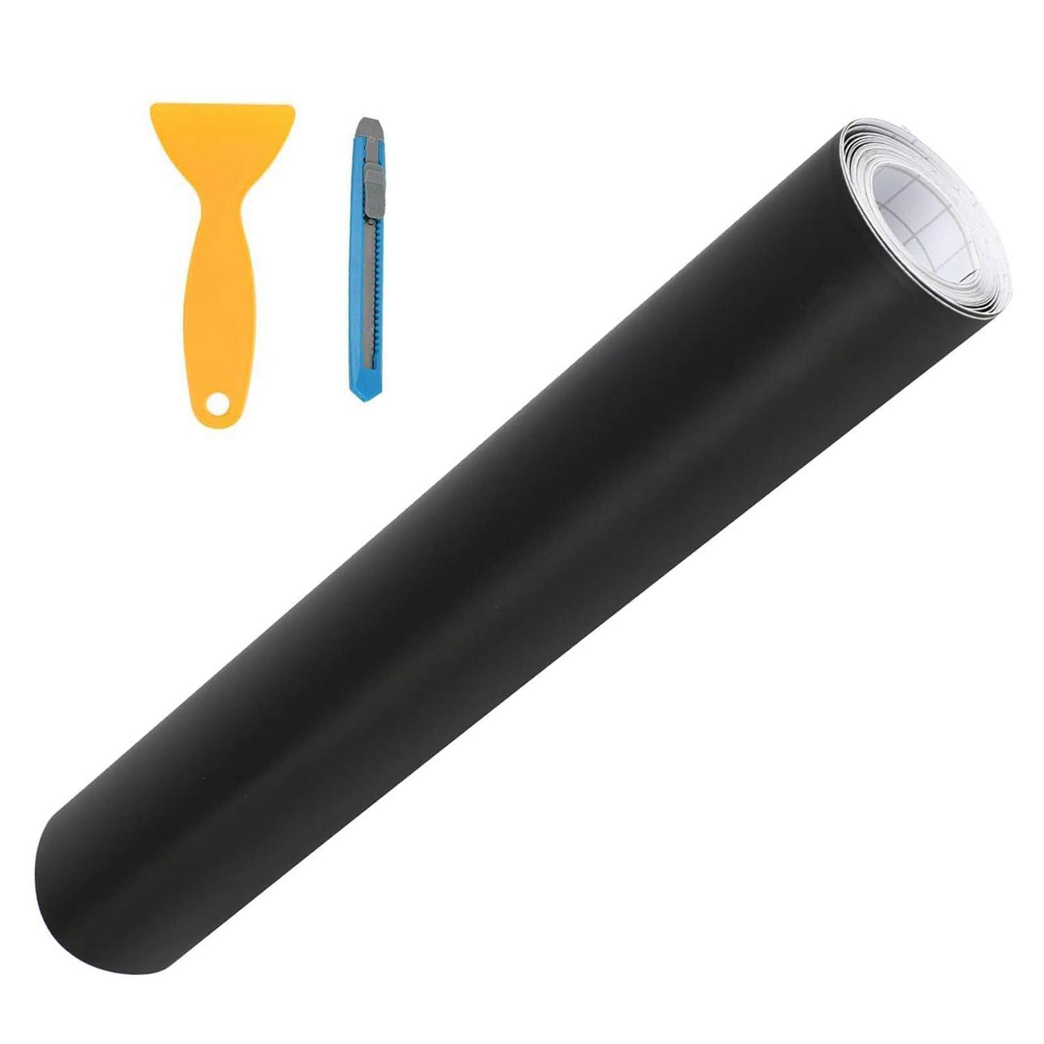 300cm Autofolie Matt Schwarz Mit Schaber, Blasenfrei, Kratzschutz, Diy