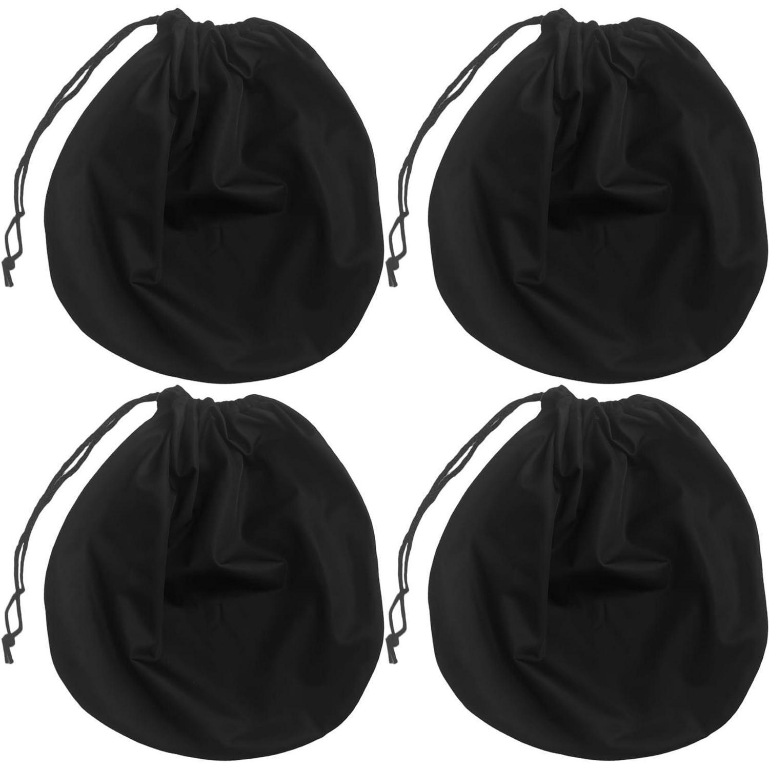 4x Helmtasche Mit Kordelzug 47x43cm Schwarz Wasserdicht Für Motorradhelm