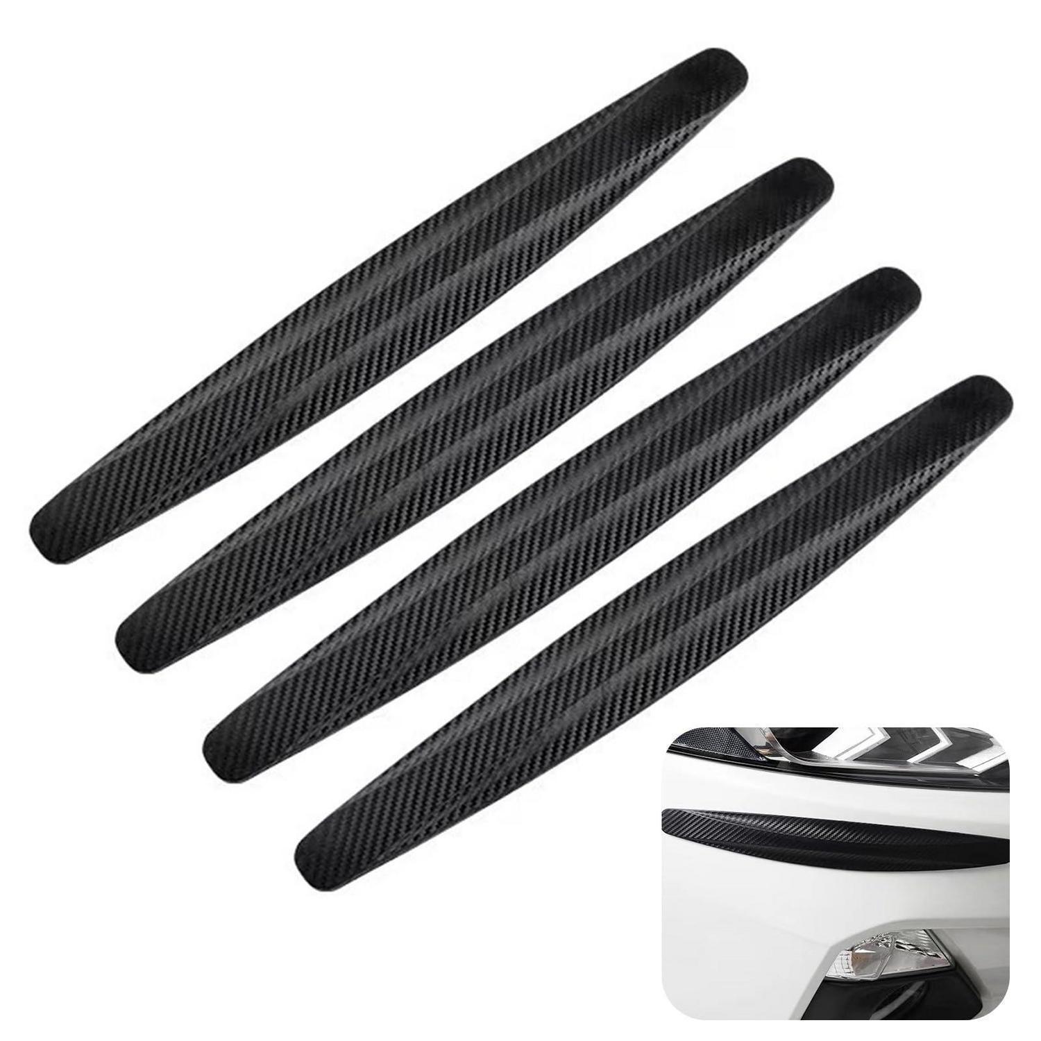 4x Auto Stoßstangenschutz Streifen Schwarz Kohlefaser Optik 41x5,2cm