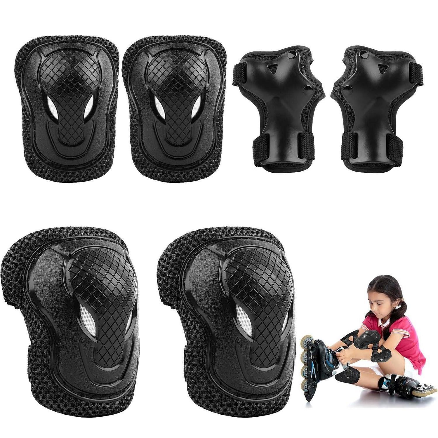 6-in-1 Kinder Protektoren Set: Knieschoner, Ellenbogenschoner, Handgelenkschützer Für Skateboard, Fahrrad
