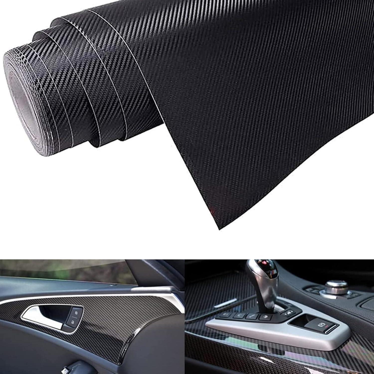 6d Carbon Folie Schwarz Glanz 30x160cm Selbstklebend Mit Luftkanälen