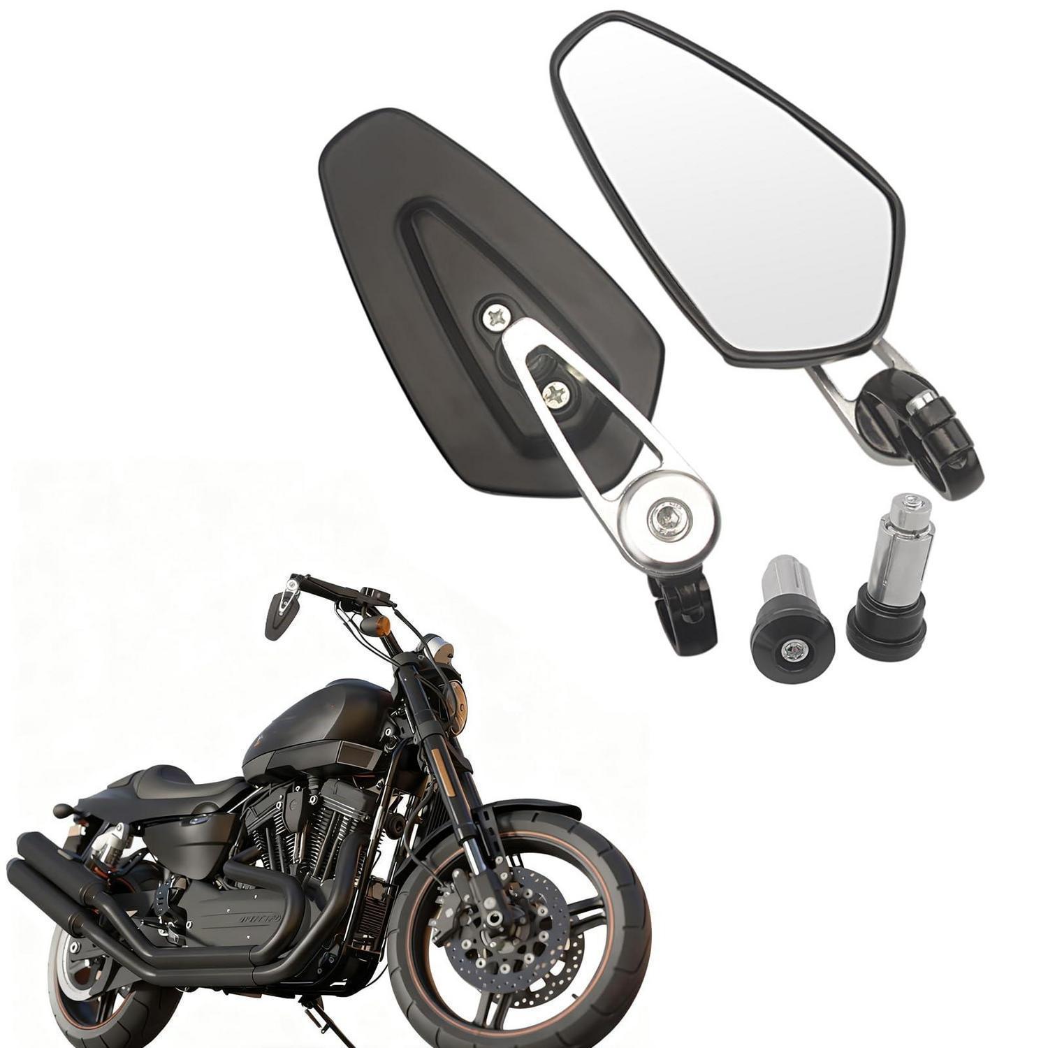 Motorrad Lenkerendspiegel 22mm Silber, Stoßfest & Wasserdicht