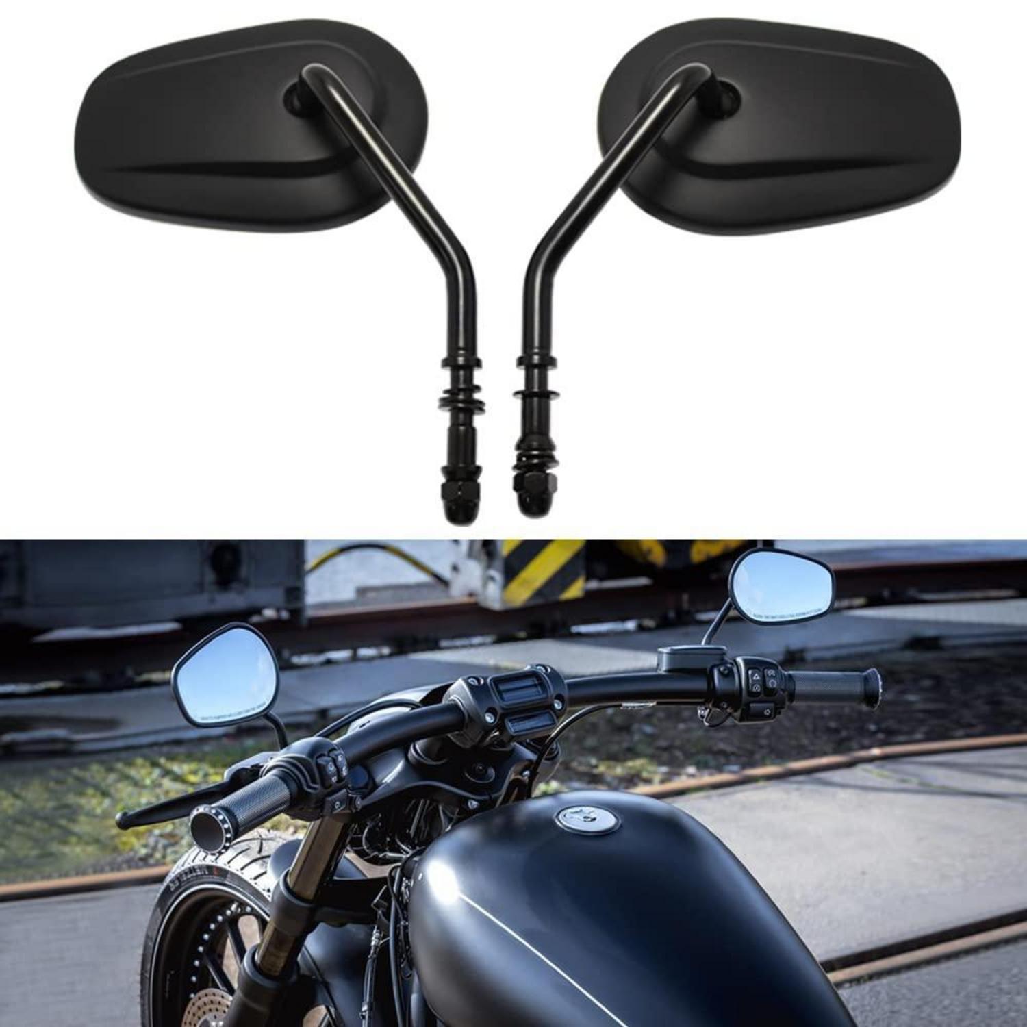 Motorrad Seitenspiegel 8mm Schwarz Für Harley Sportster Dyna Softail