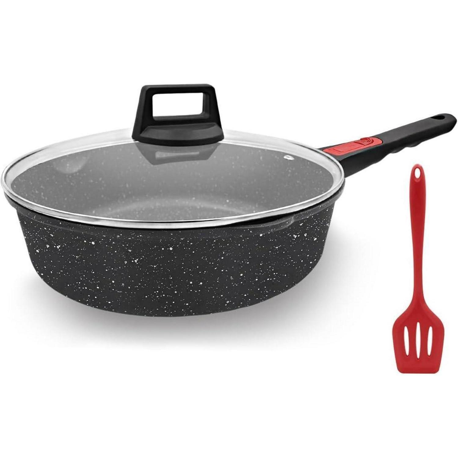 Antihaft Bratpfanne 28cm Mit Deckel, Abnehmbarer Griff, Für Alle Herdarten, Ofenfest