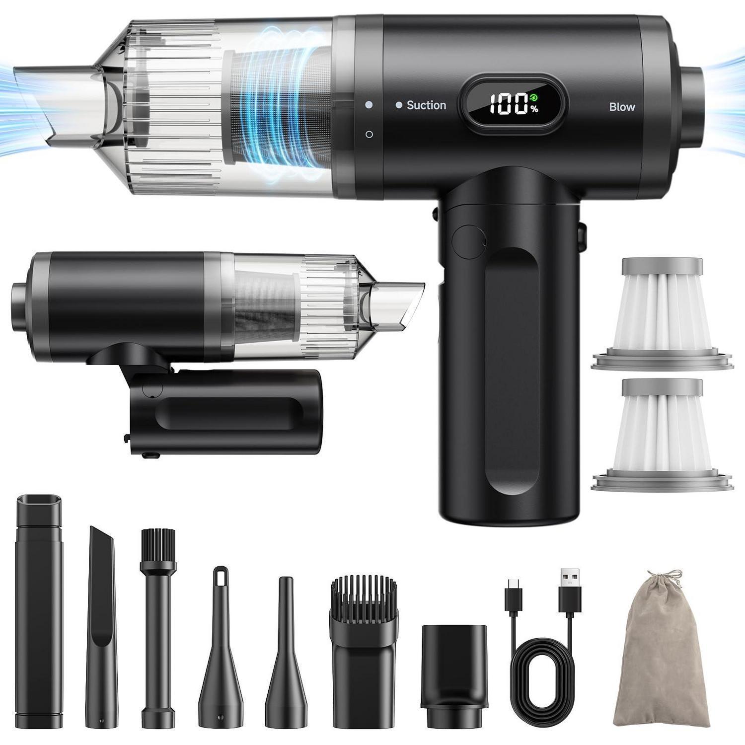 Akku Handstaubsauger 15000pa Faltbar Mit Digitalanzeige & Hepa-filter