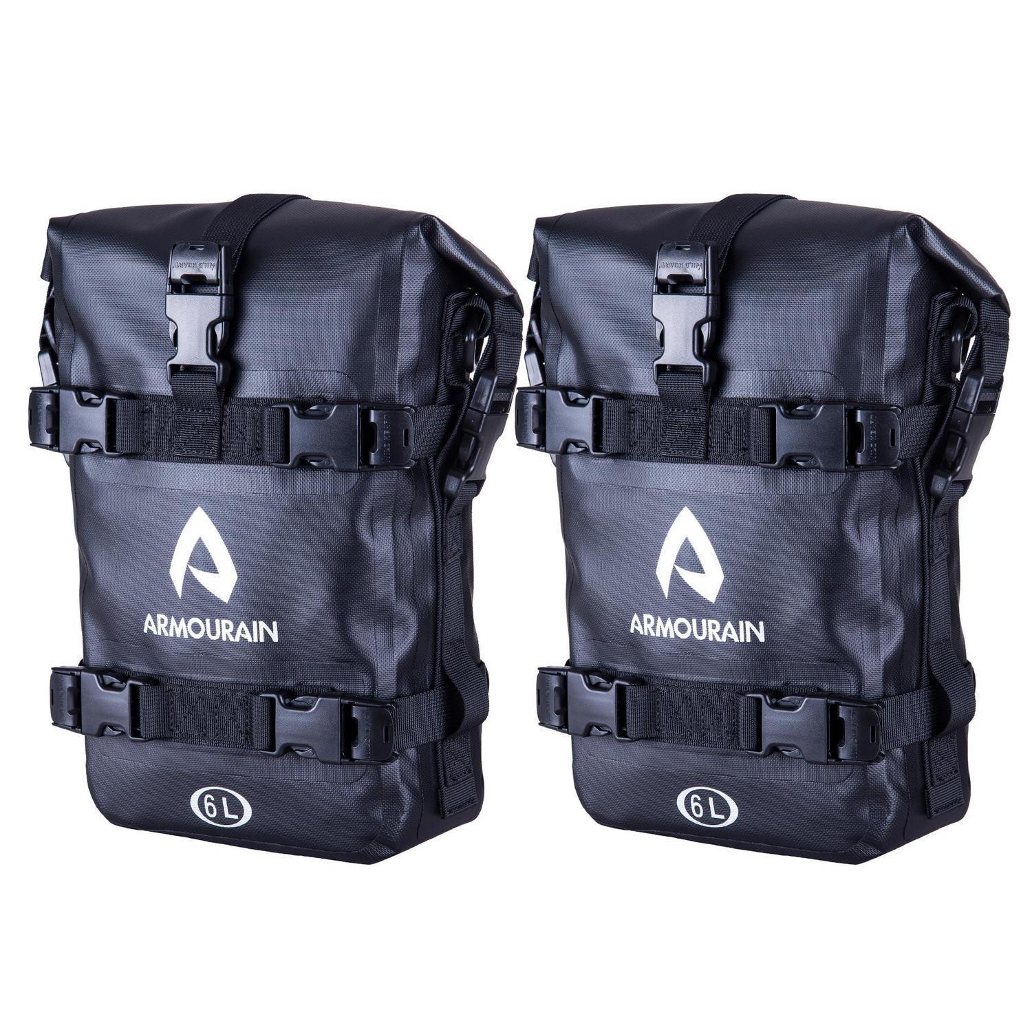 Motorrad Sturzbügeltaschen Set 2x6l Wasserdicht Mit Schultergurt & Reflektor