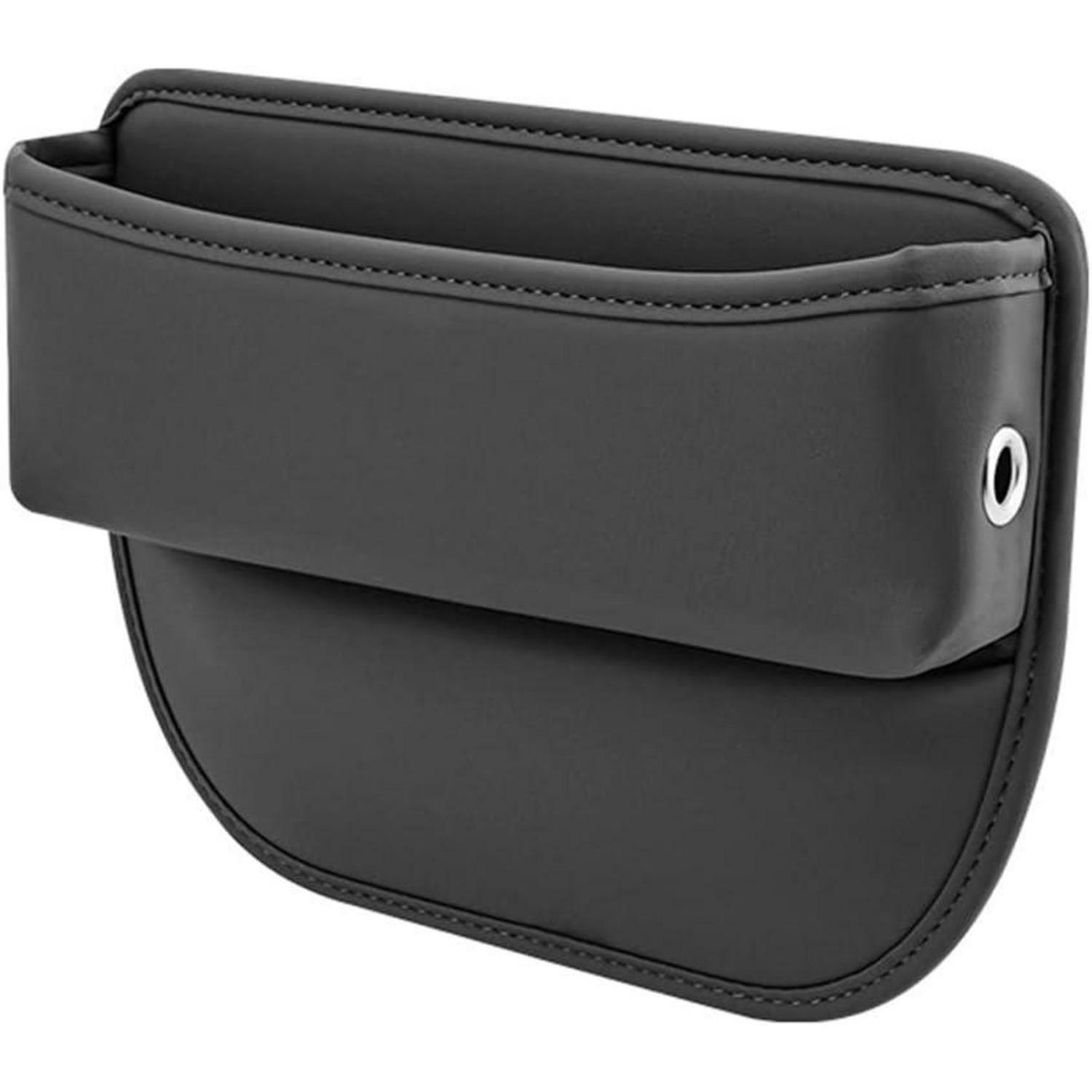 Autositz Organizer Aus Leder Für Kleinigkeiten, Schwarz