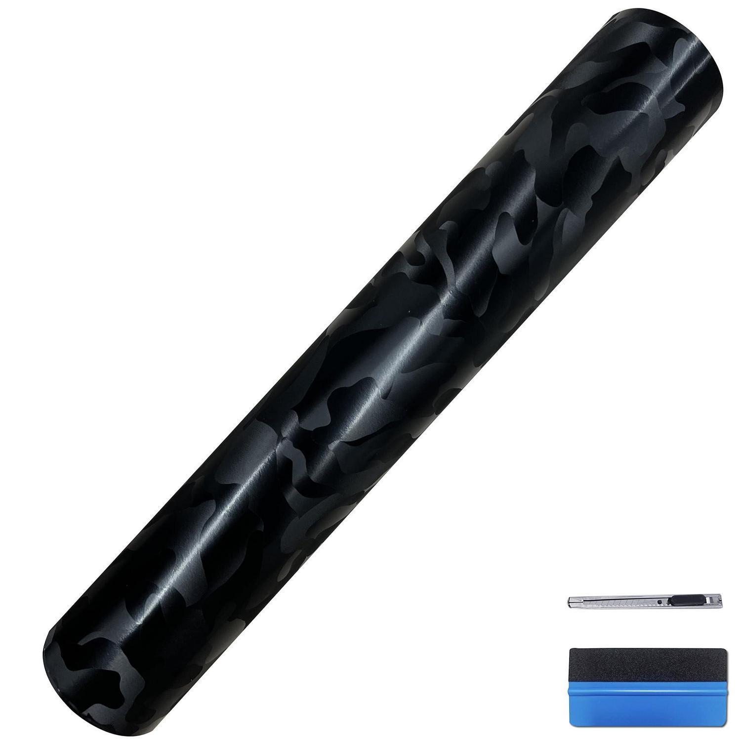 Folienaufkleber Geschmiedete Kohlefaser Camoschwarz 2,5cm X 900cm Für Auto & Motorrad
