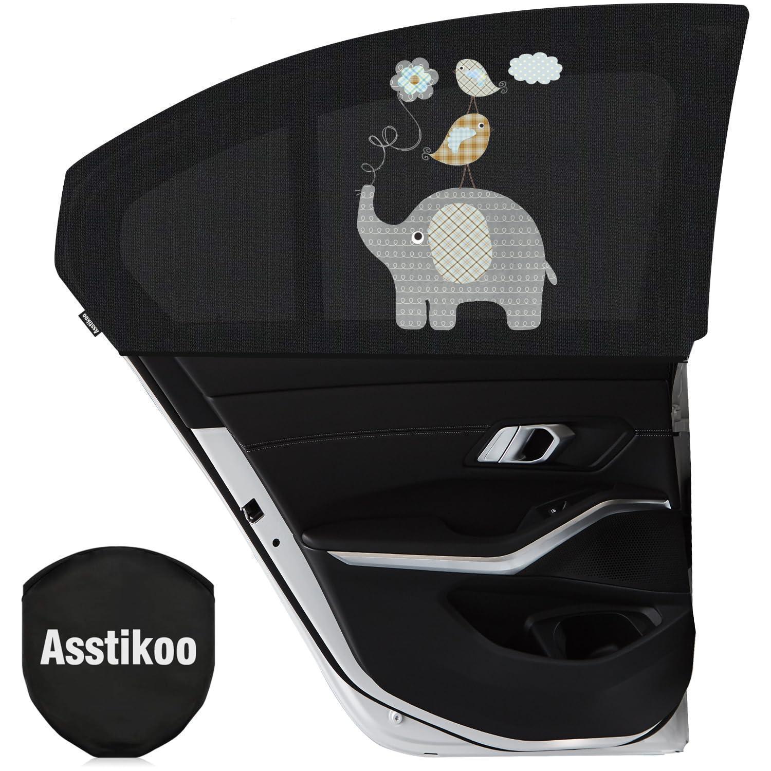 Auto Sonnenschutz Baby, Dehnbar Mit Uv-schutz, 2 Stück, Schwarz