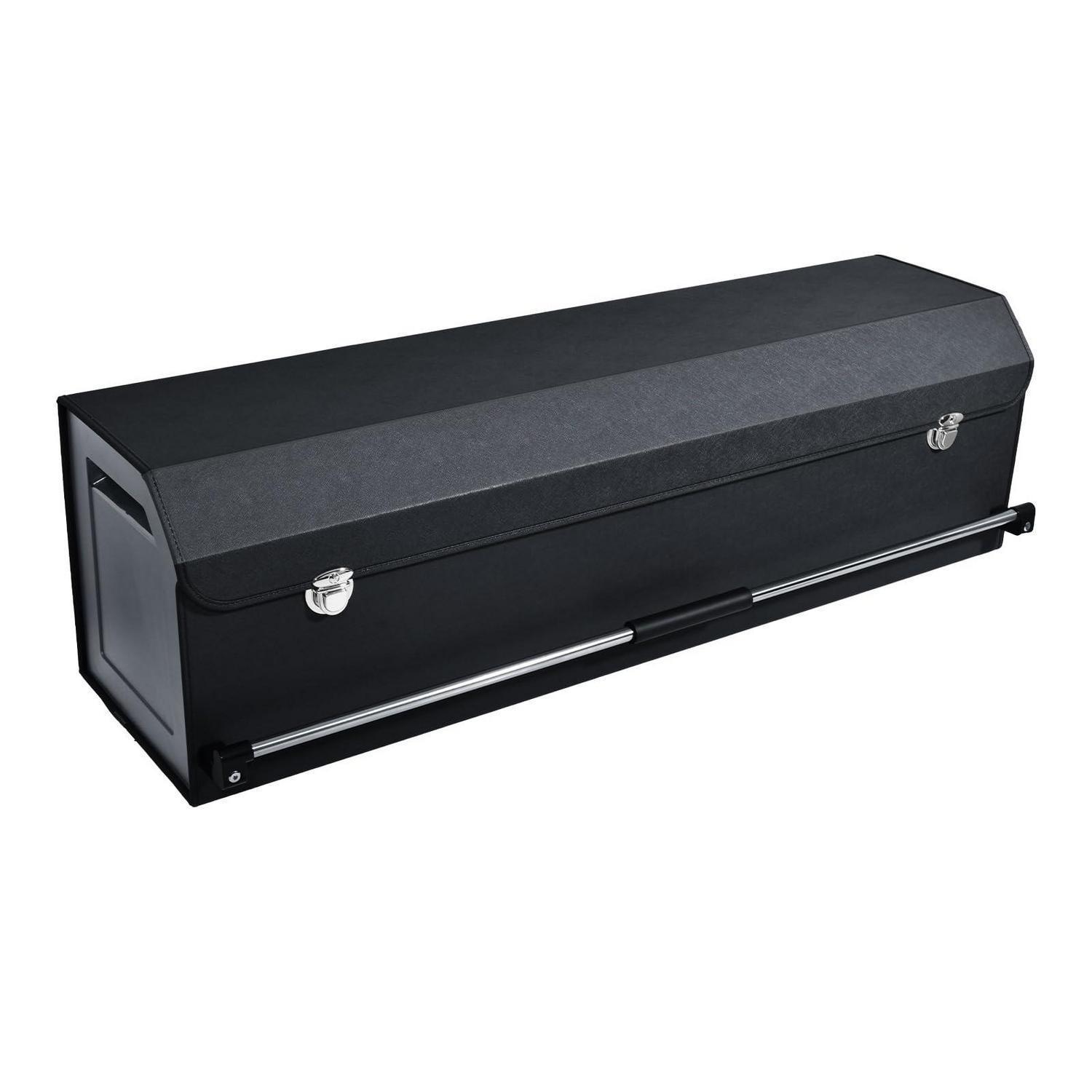Xxl Kofferraum Organizer 90l Mit Deckel, Leder, Schwarz