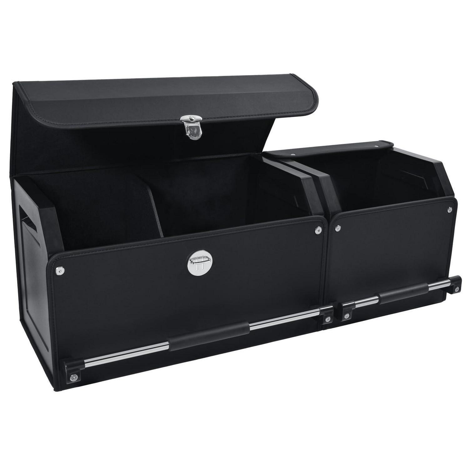 Auto Kofferraum Organizer Mit Deckel, Xxl Leder Aufbewahrungsbox, Faltbar, Push-pull Griff