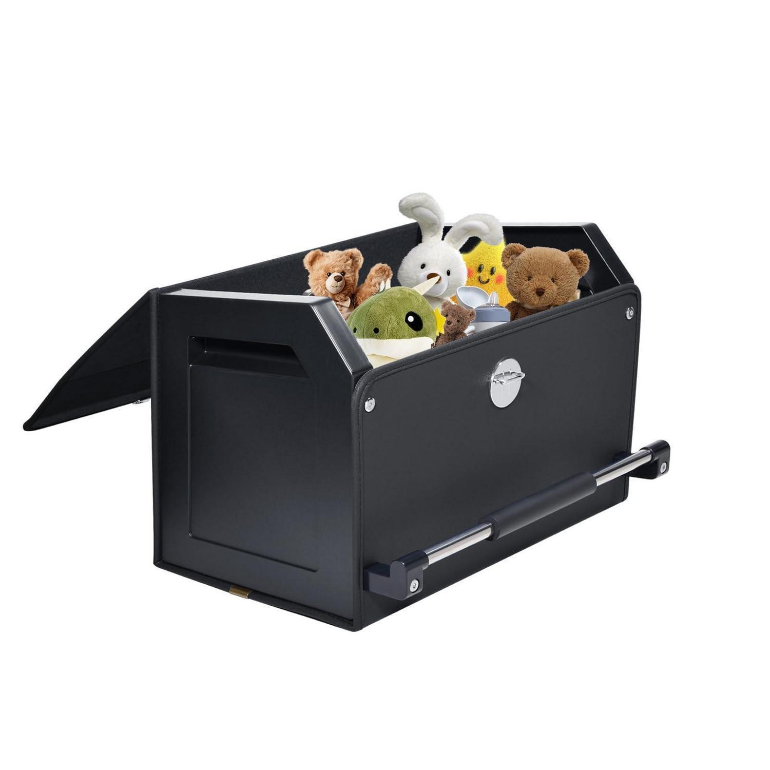Kofferraum Organizer Mit Deckel, Nappa Leder, 37l, Schwarz