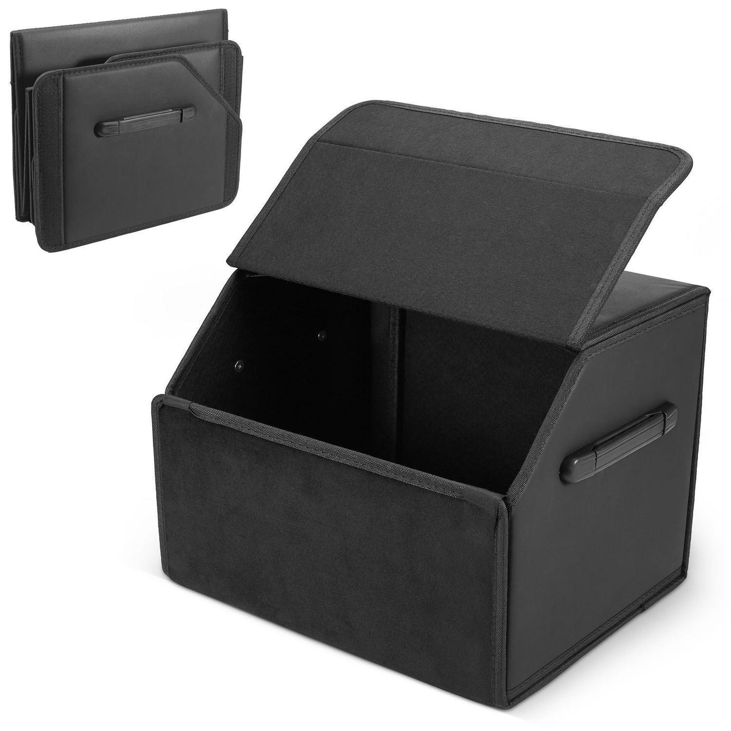 Auto Kofferraum Organizer Faltbar Mit Deckel Und Griffen, 38x31x30cm, Schwarz