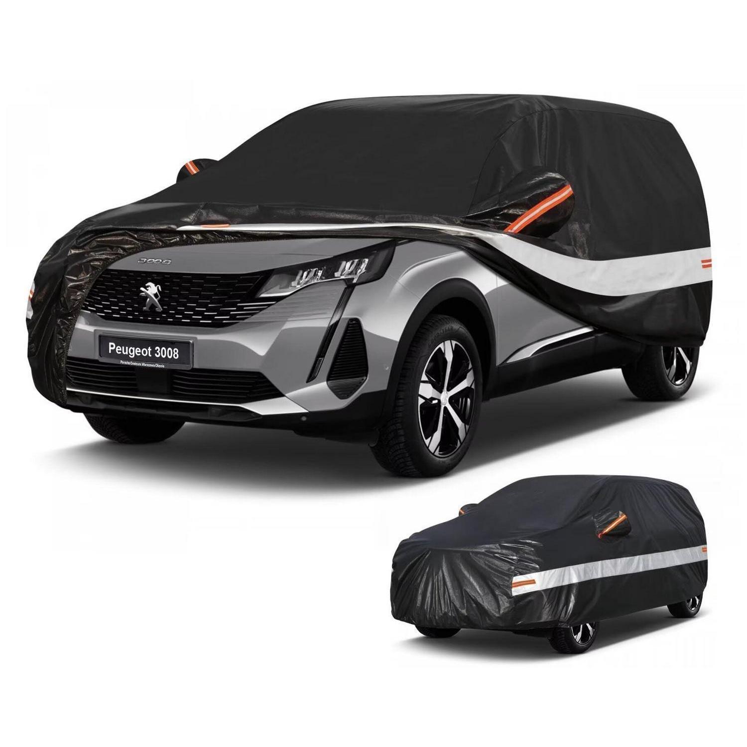 Autoabdeckung Suv 10 Schichten 100% Wasserdicht Für Peugeot 3008 (2009-2025) Schwarz