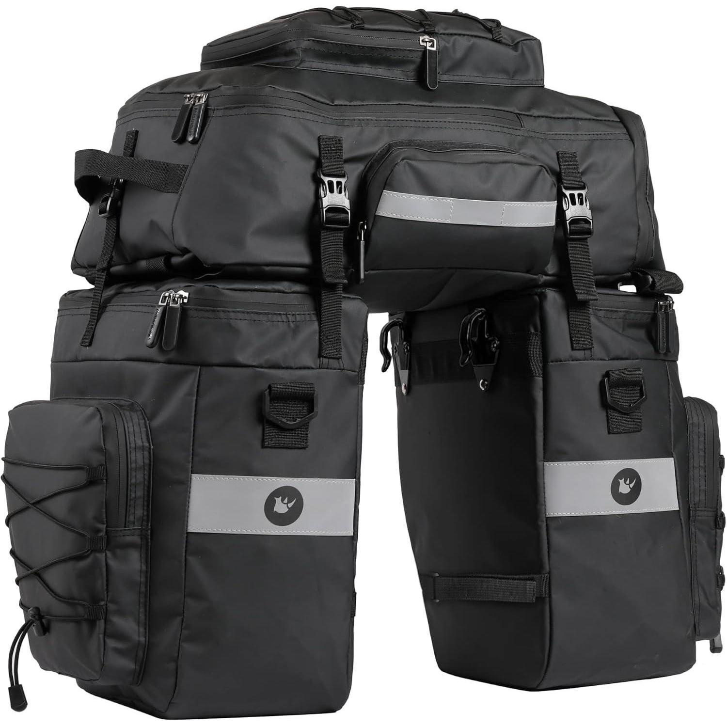 Fahrradtasche 3-in-1 75l Wasserdicht Mit Regenschutz Für Herren Schwarz