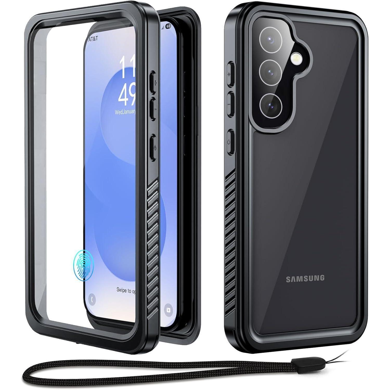 Wasserdichte Hülle Für Samsung Galaxy S25 Plus, Ip68, 360° Schutz, Stoßfest, Schwarz