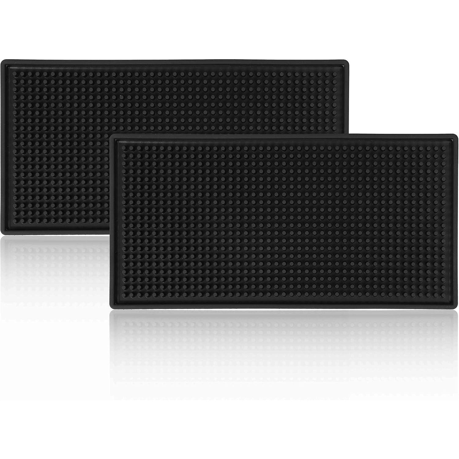 Barmatte 2 Stück 30x15cm Schwarz Wasserdicht Pvc Rutschfest Für Küche Bar