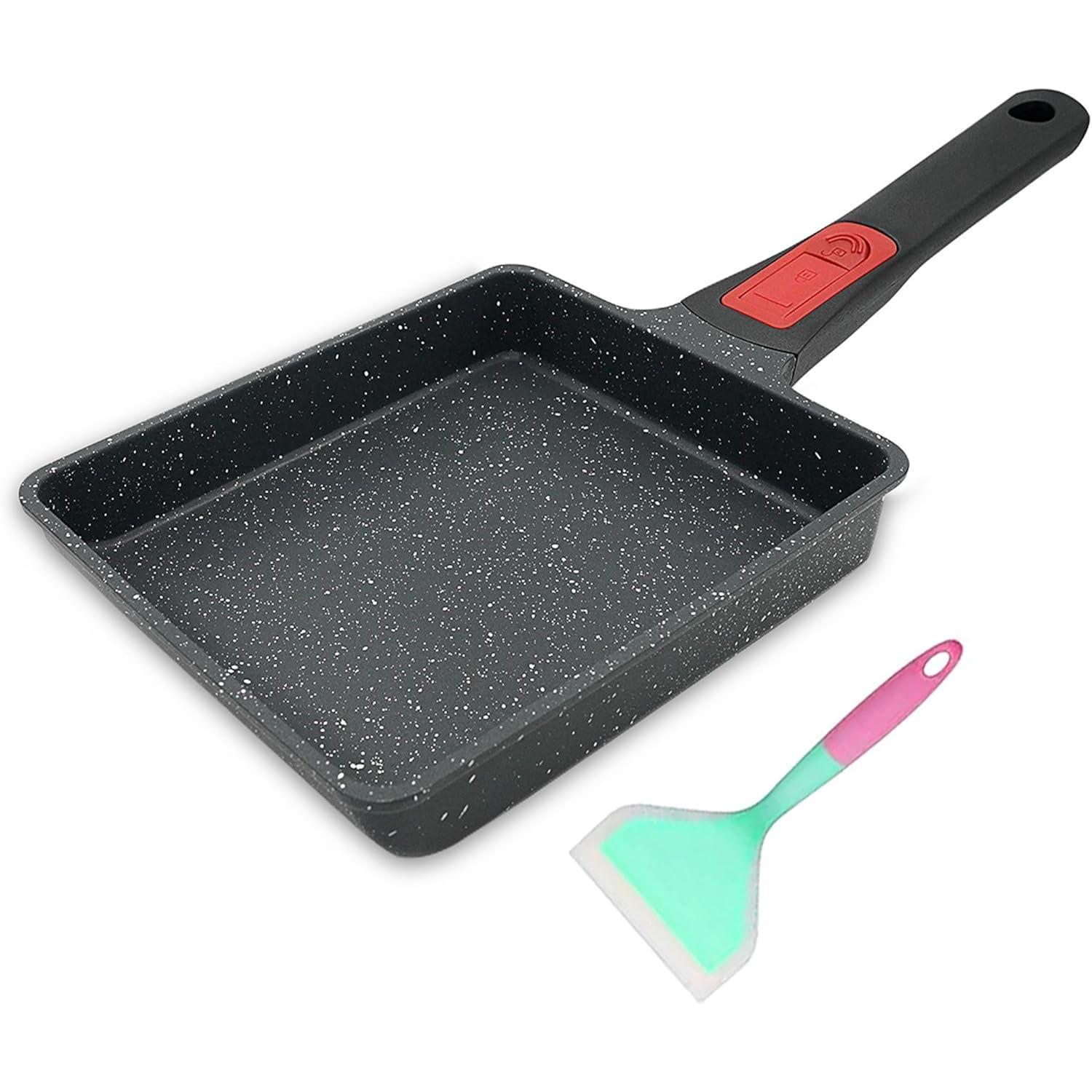 Tamagoyaki Pfanne Rechteckig Antihaft Mit Abnehmbarem Griff, Für Alle Herdarten, 19x16cm