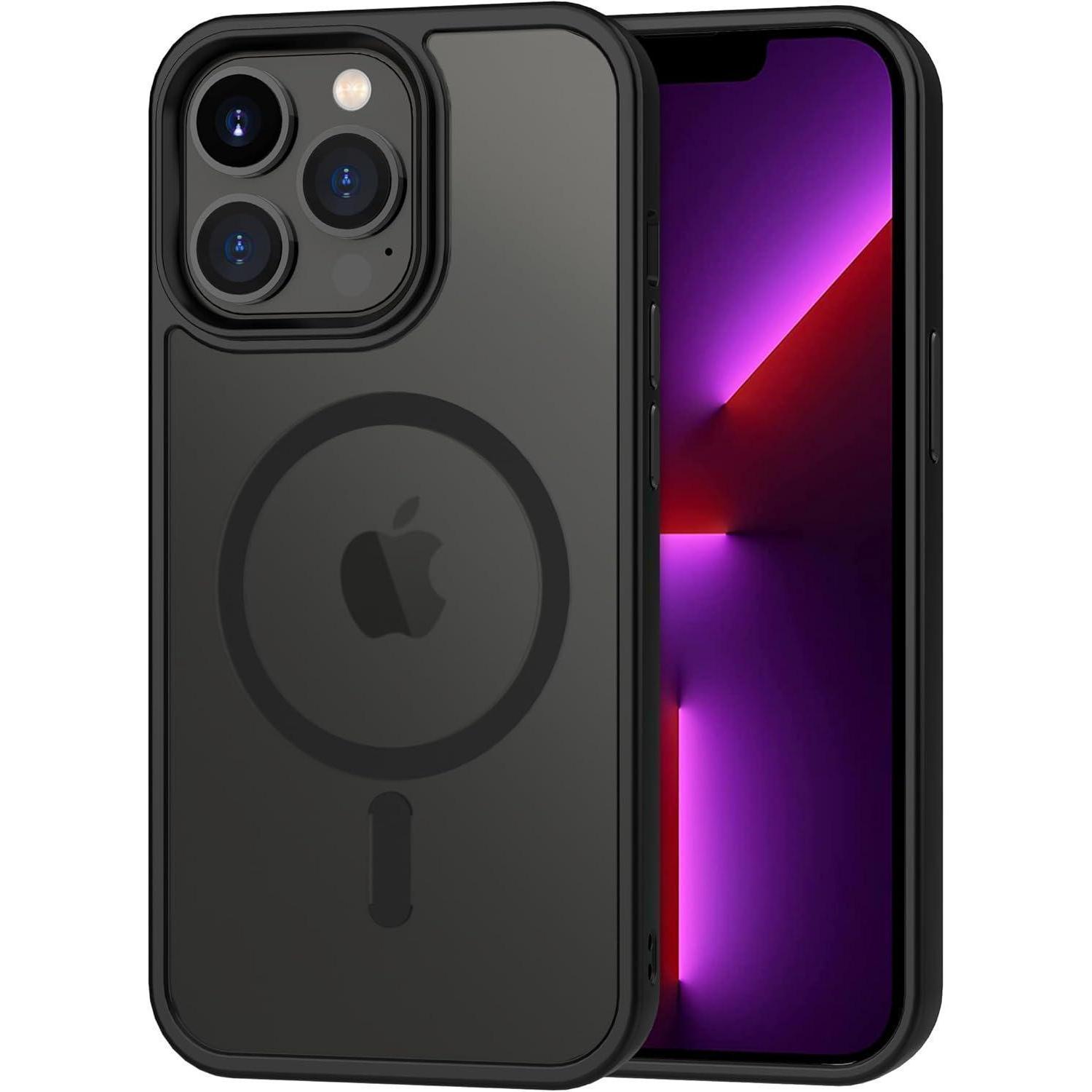 Iphone 13 Pro Hülle Magsafe, Kameraschutz, Stoßfest, Matt, Schwarz