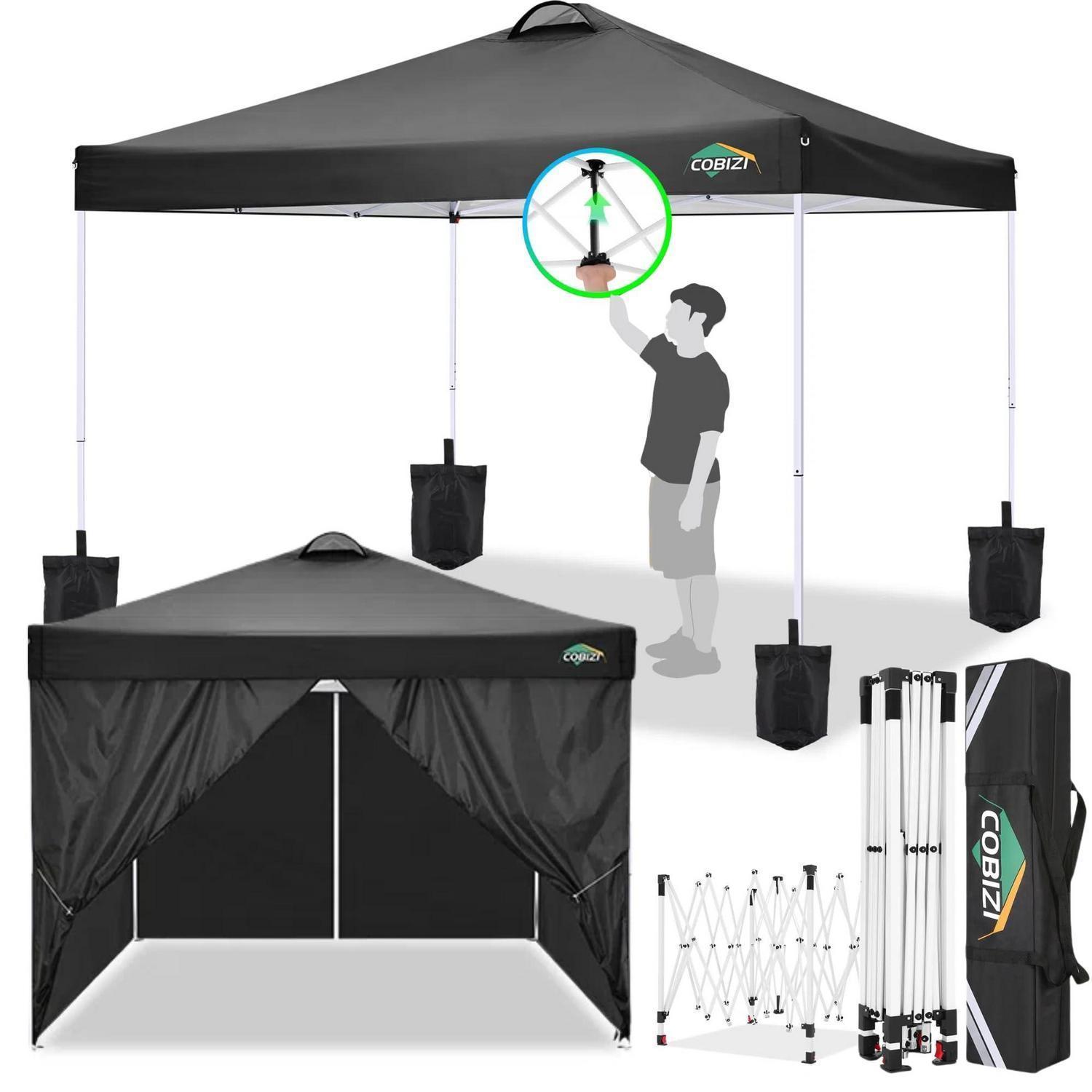 Faltpavillon 3x3m Wasserdicht Mit 4 Seitenteilen, Uv Schutz 50+