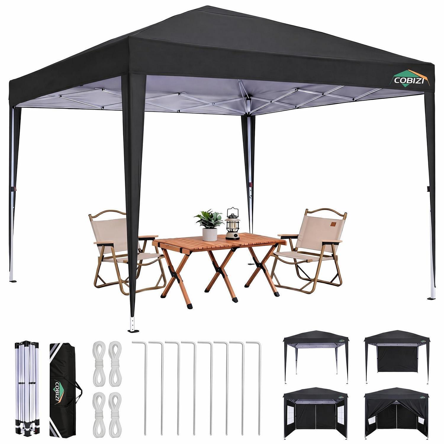 Faltpavillon 3x3m Wasserdicht, Stabil, Winterfest Mit 4 Seitenwänden