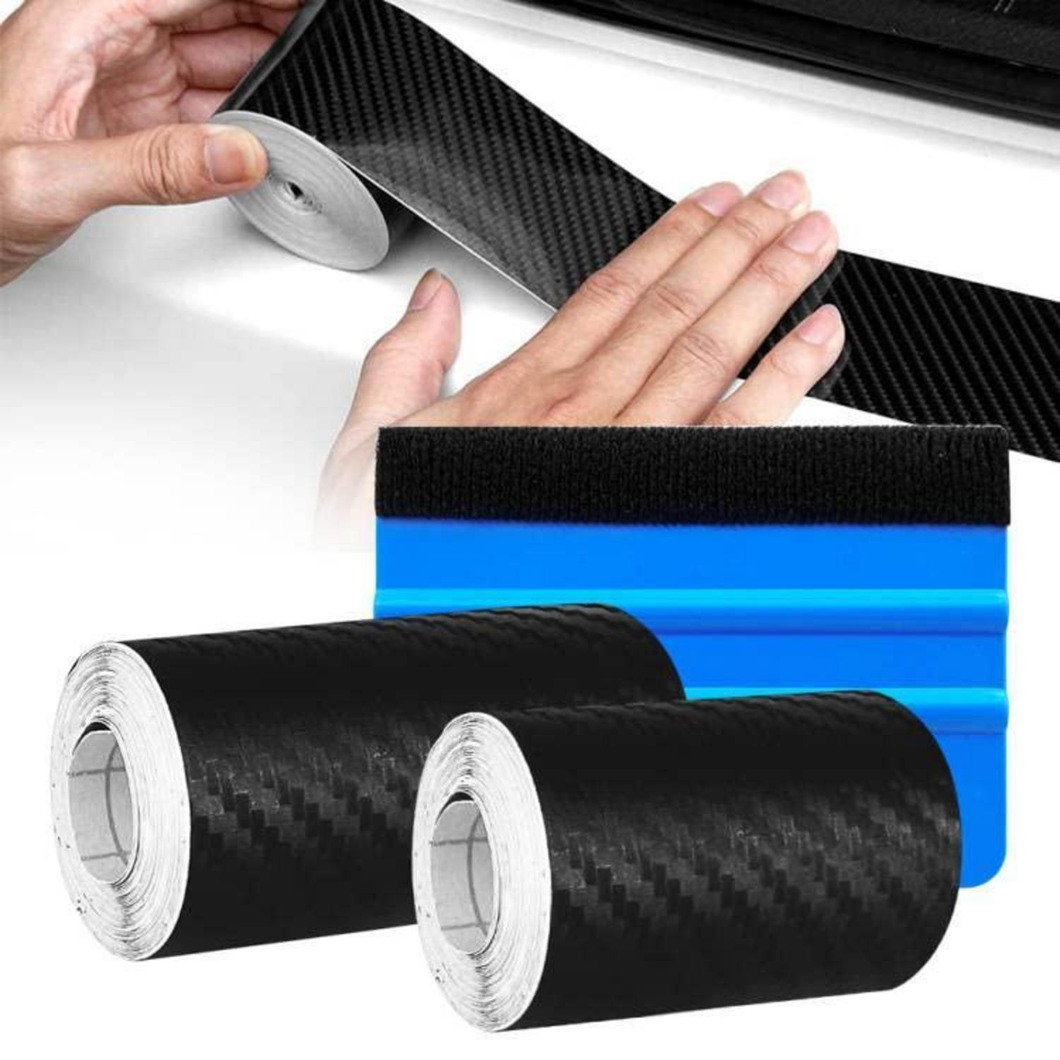 Auto Carbon Folie Einstiegsleisten Schutz 5cm & 7cm Matt Schwarz