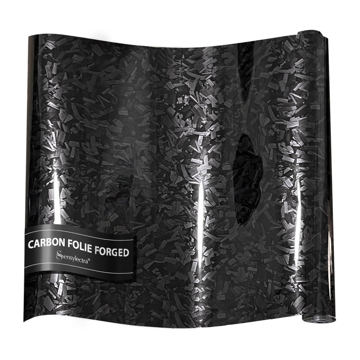 Carbon Folie Forged 150x30cm, Selbstklebend, Glanz Schwarz, Vielseitig Einsetzbar
