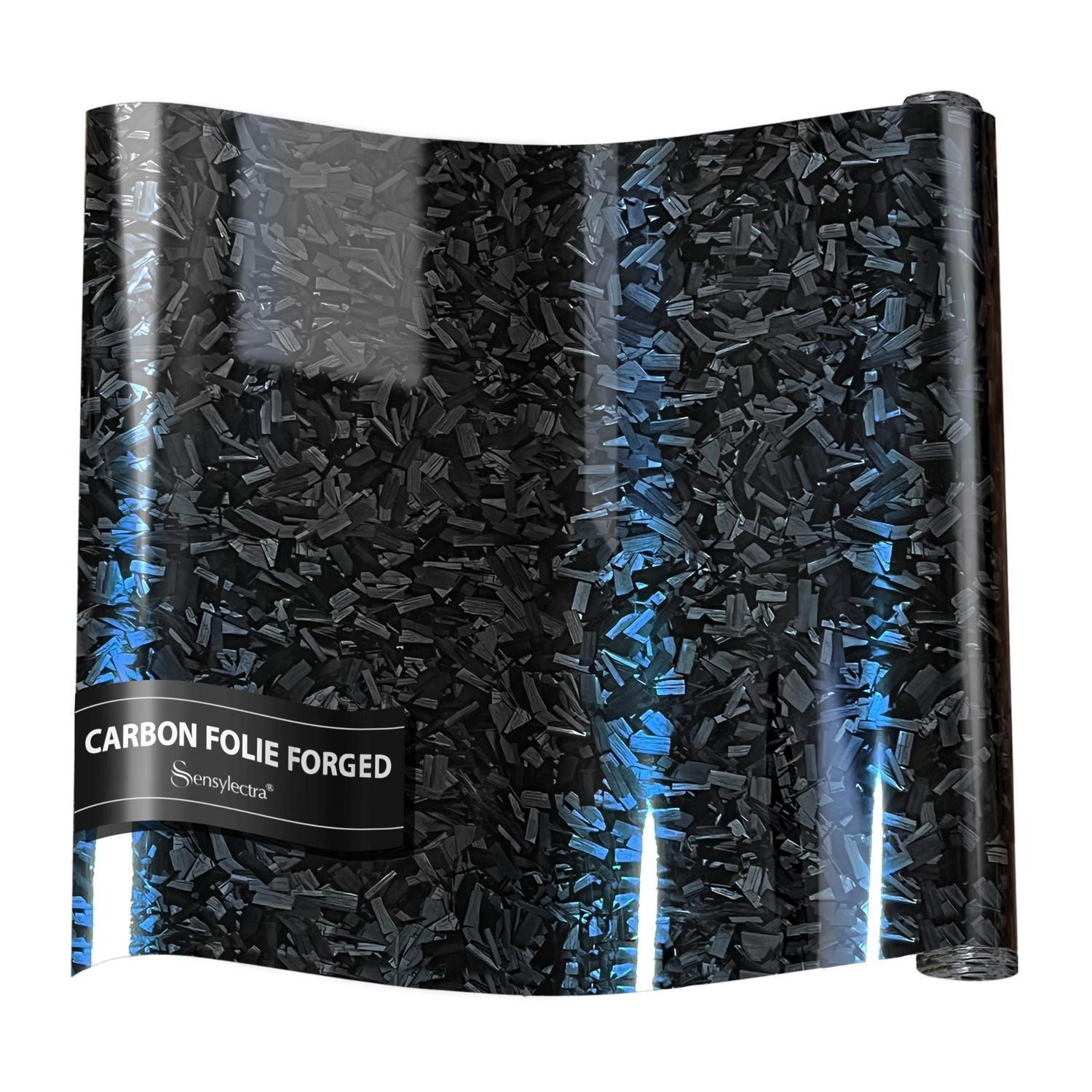 Carbon Folie Forged Schwarz-blau 150x30cm, Selbstklebend, Witterungsbeständig