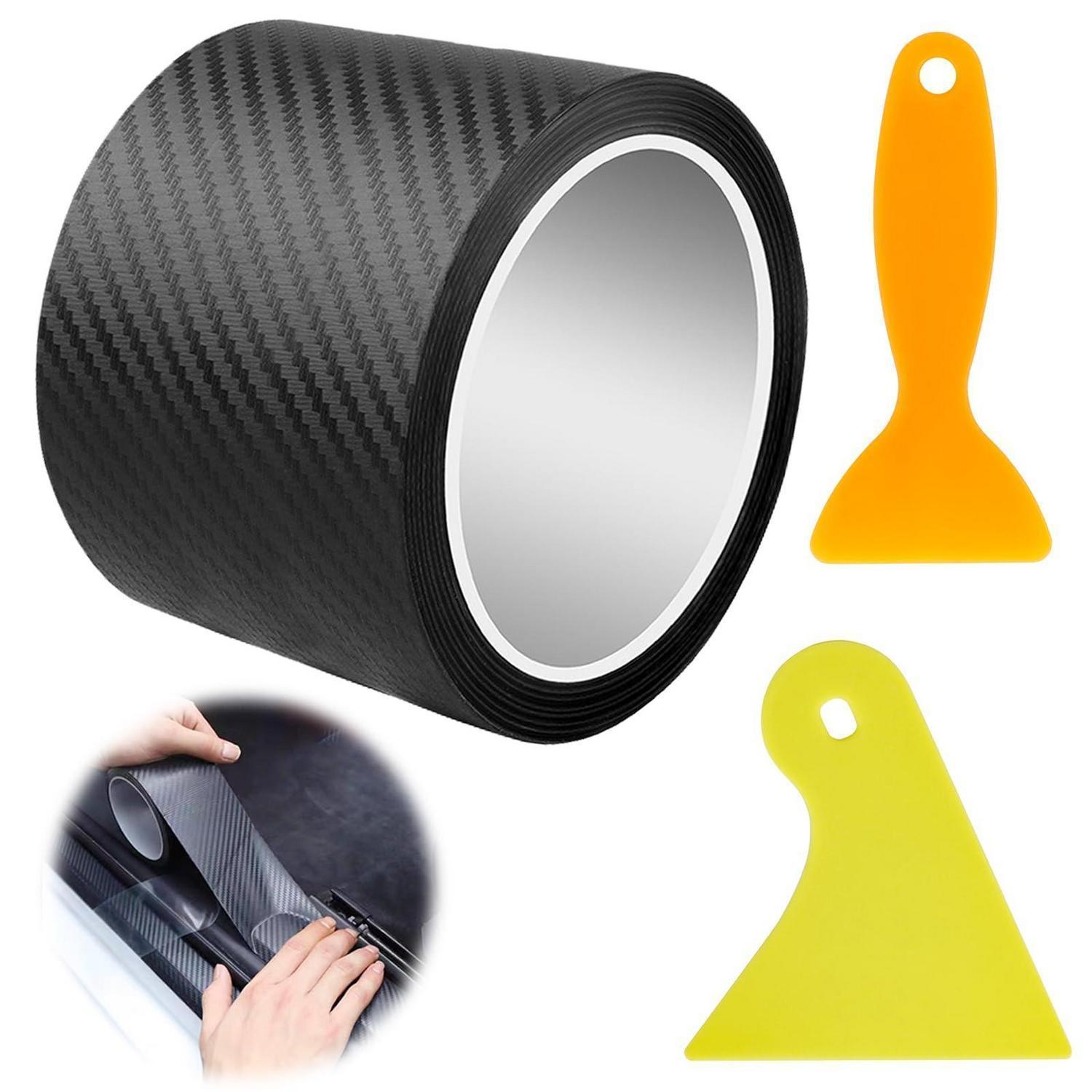 Carbon Folie 10cm X 3m Für Einstiegsleisten, Selbstklebend, Inkl. Schaber