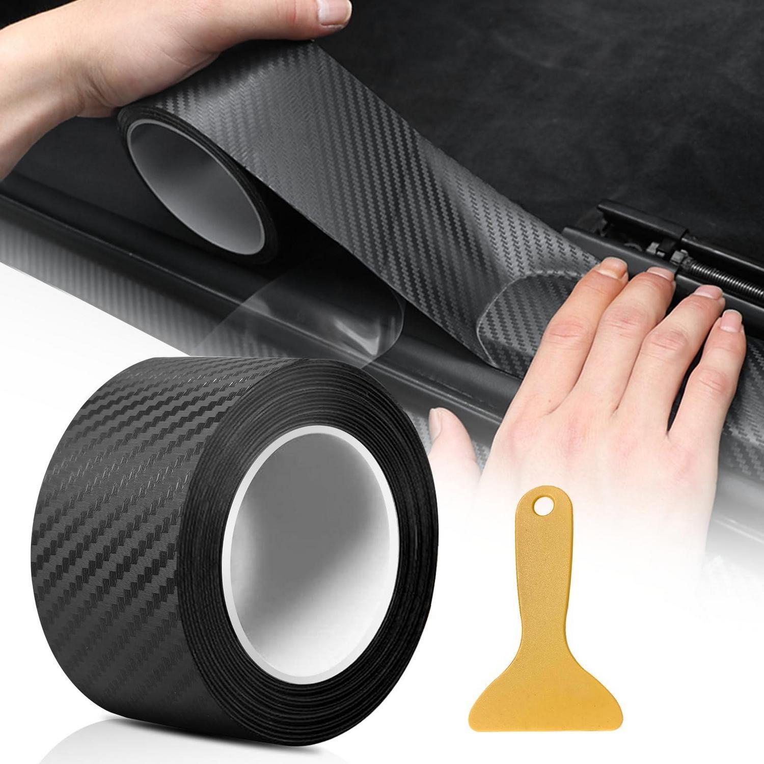 Carbon Folie Auto Einstiegsleisten Schutz 5m X 5cm Schwarz Wasserdicht Kratzfest
