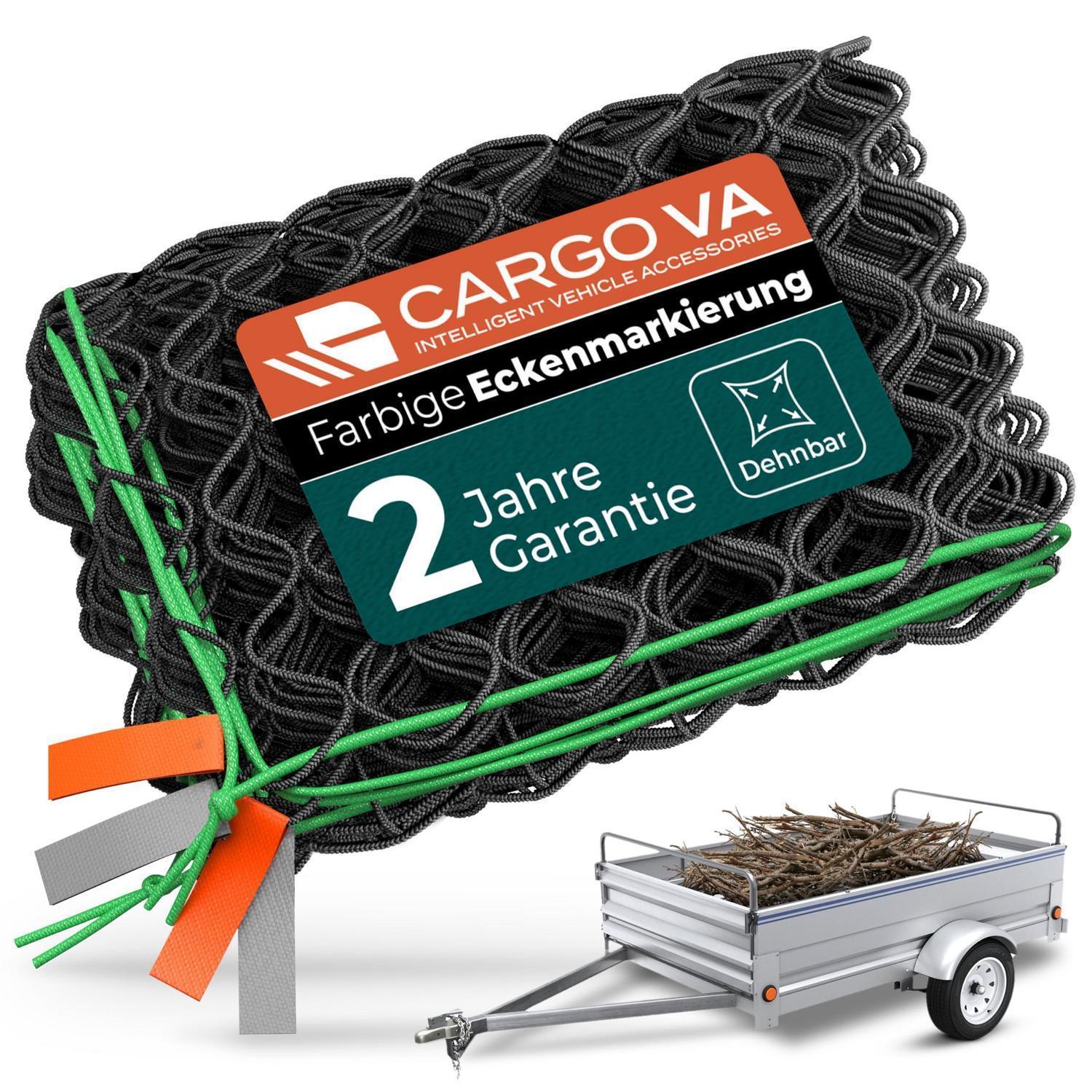 Anhänger-netz Dehnbar 1,2x2,5-2x4m, Elastisch, Mit Farbiger Eckenmarkierung