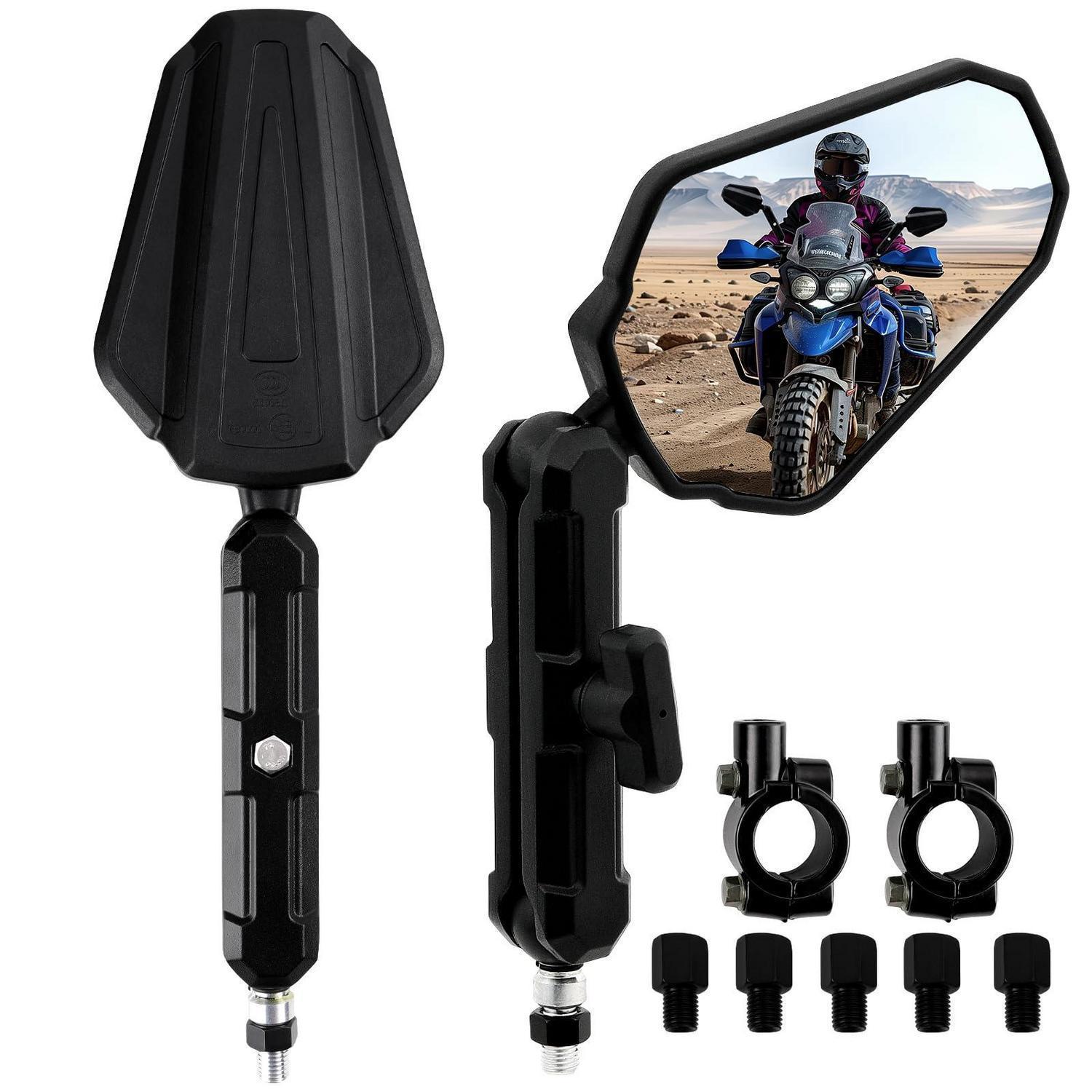 Motorradspiegel E24 Adventure Faltbar Mit 360° Einstellung Und M8/m10 Schrauben