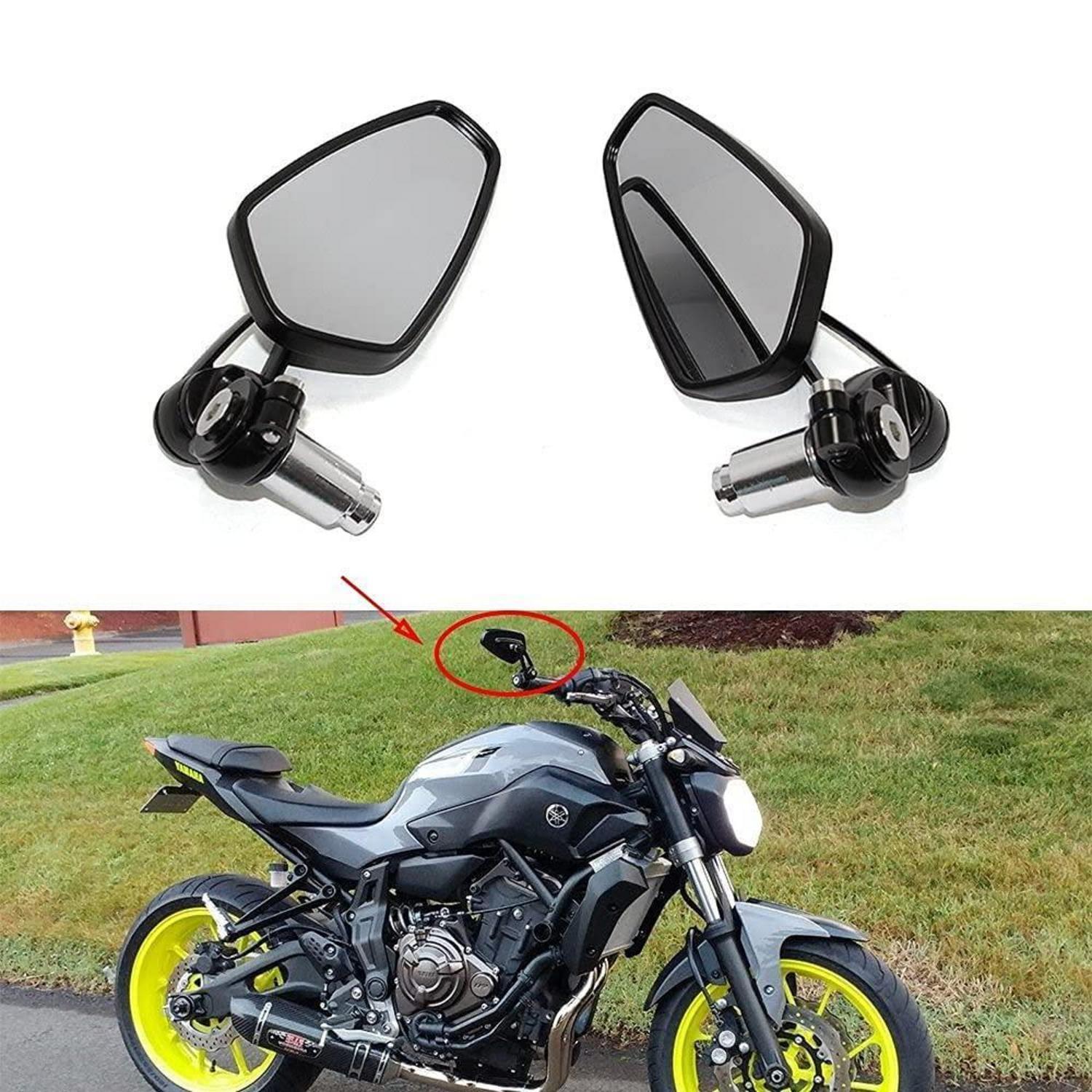 Motorrad Lenker Spiegel Paar 22mm 7/8 Zoll Cnc Aluminium Mit 360° Verstellung
