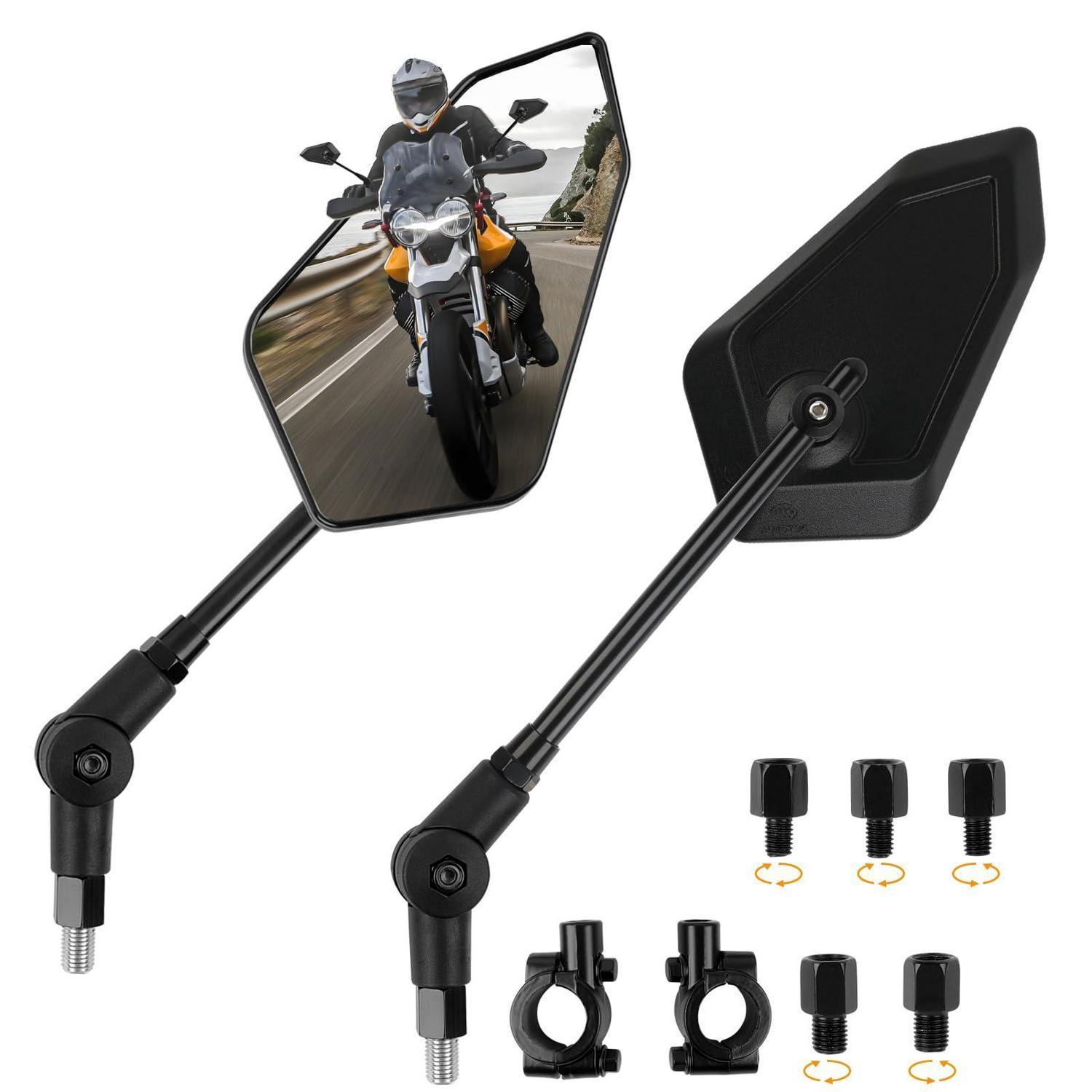 Motorrad Spiegel E-geprüft, Universal M8/m10, Rückspiegel Mit Halterung, Roller, Atv, Dirt-bike