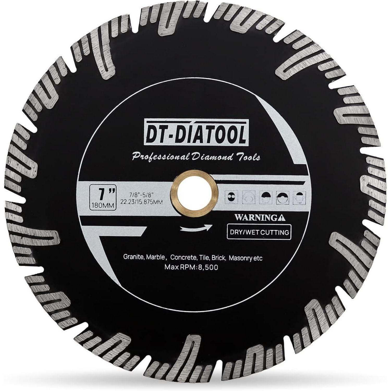 Diamant-trennscheibe 180mm Für Granit, Marmor, Beton, Mauerwerk, 7/8-zoll-dorn