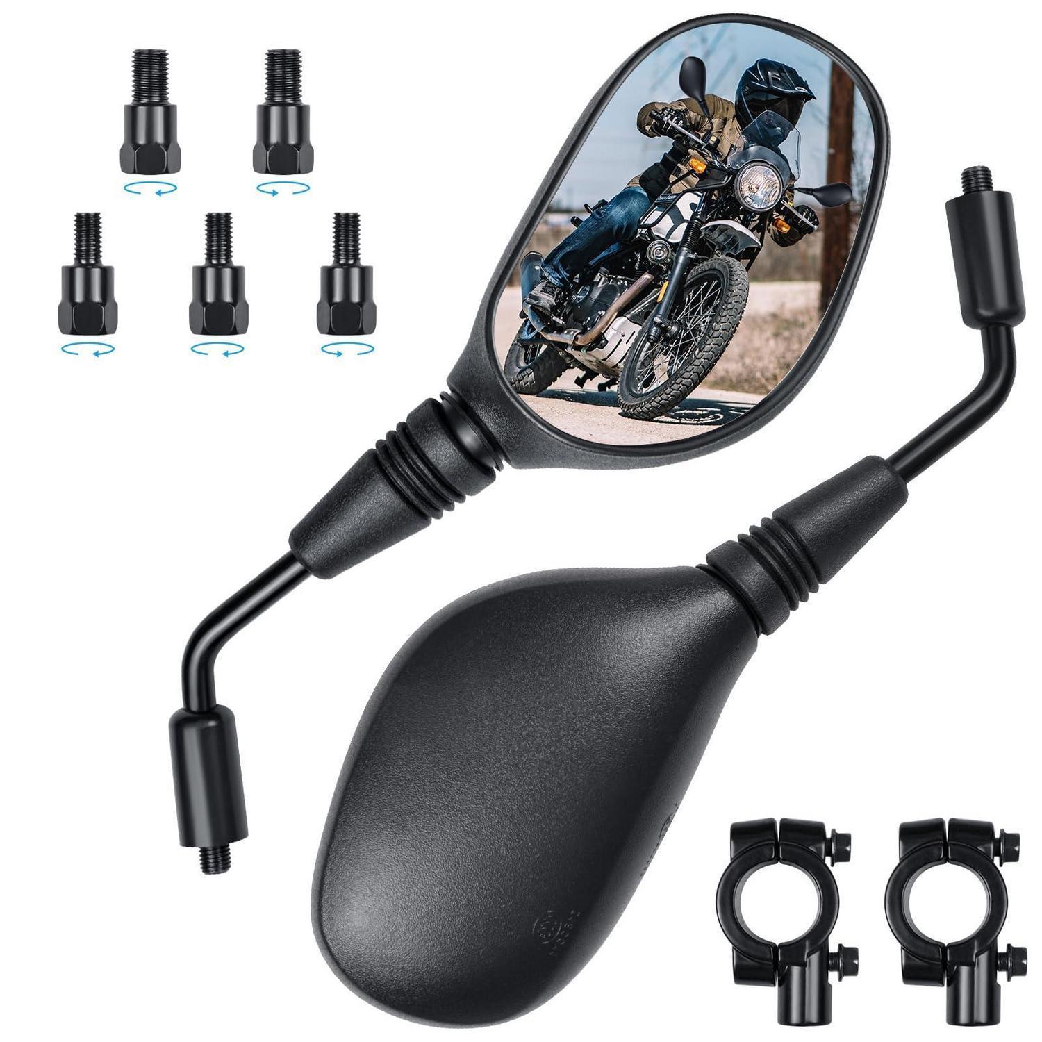 Motorrad Spiegel Set E24-geprüft Mit M8/m10 Gewinde Für Roller, Atv, Moped