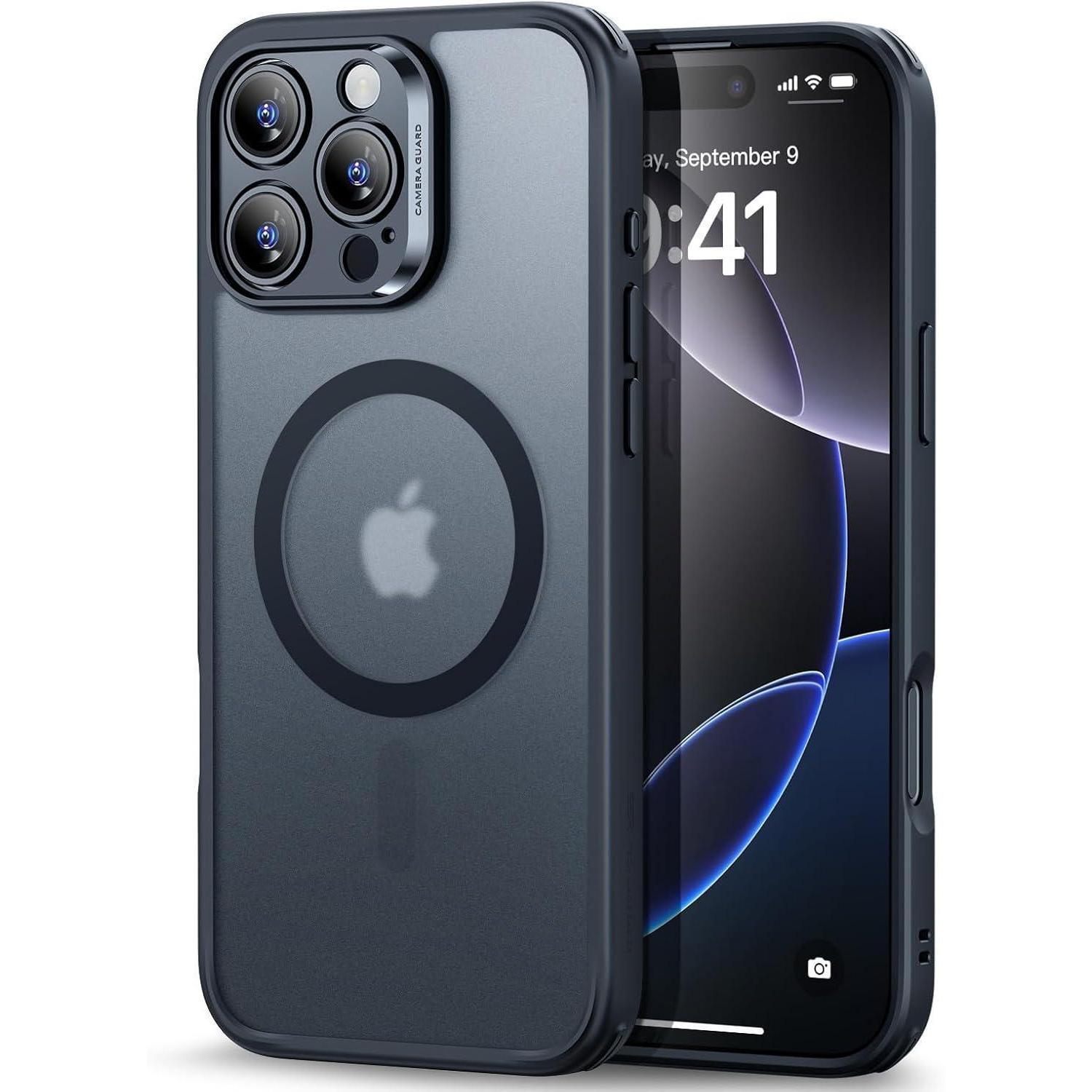 Iphone 16 Pro Max Hülle 4in1 Set, Magsafe Kompatibel, Militärnorm Schutz, Matt Schwarz