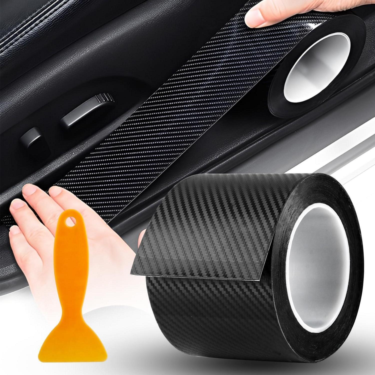 Einstiegsleisten Schutzfolie Carbon 10cm X 10m Schwarz Für Auto