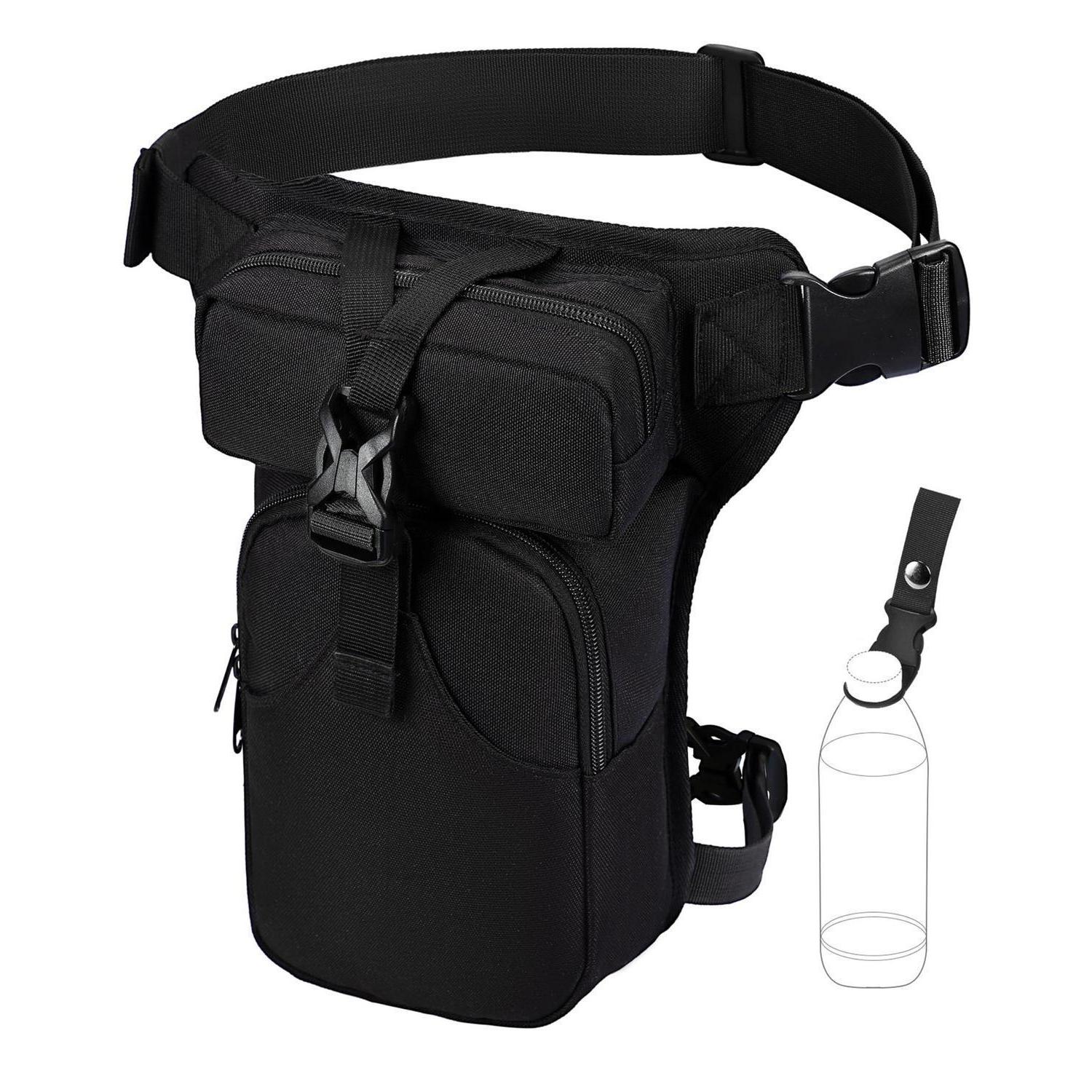 Beintasche Motorrad Für Damen Herren, Taktische Oberschenkeltasche Mit Flaschenhalter, Spritzwassergeschützt