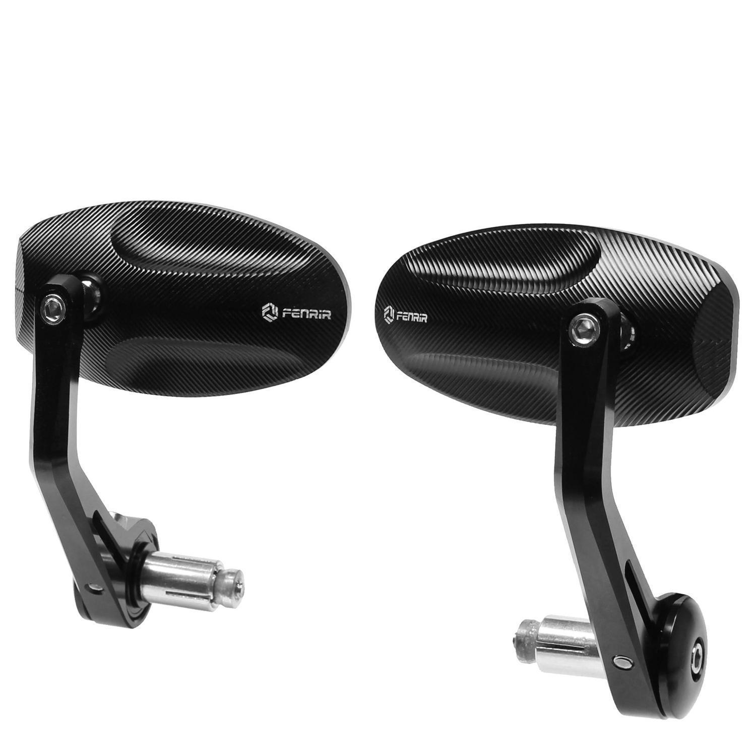 Motorrad Lenkerendenspiegel Paar Cnc Aluminium Blau Glas Antivibration